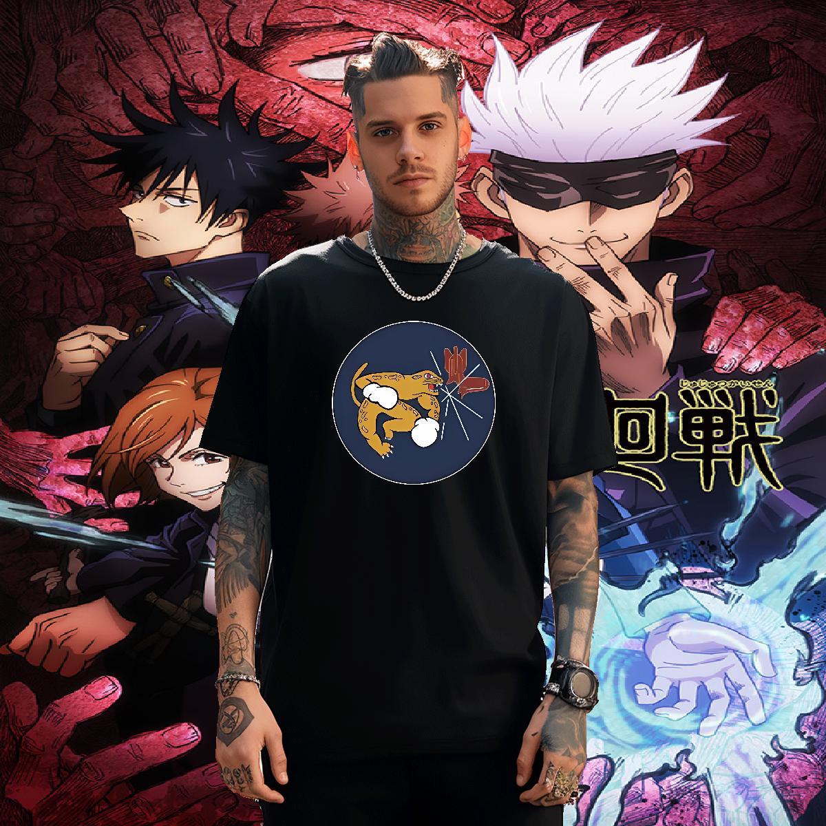 Cool Design Couples T Shirts 230g Pure Cotton dinosaur T shirt Hip Hop Round Neck Short Sleeve Anime Print Customized Tees