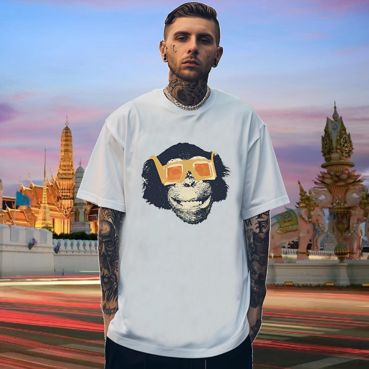 Men T Shirts 100% Cotton 230g Anime Printing Street Breathable Crew Neck Customized Print Men Tees Stylist Brand Tshirts