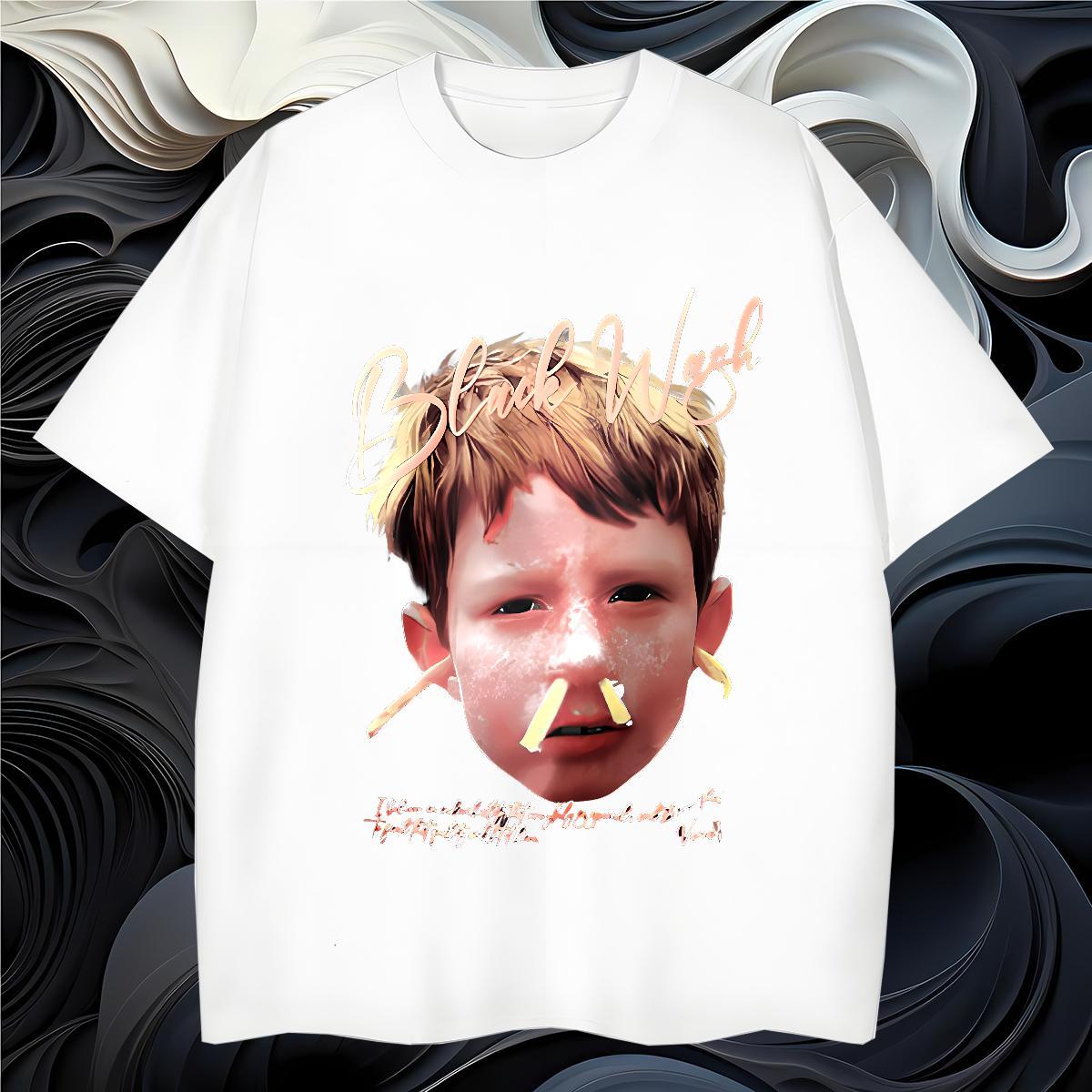 Men T Shirts 230g Pure Cotton portrait High Street Hip Hop Breathable Black White Couples T Shirts Free Shipping High Quality Wear