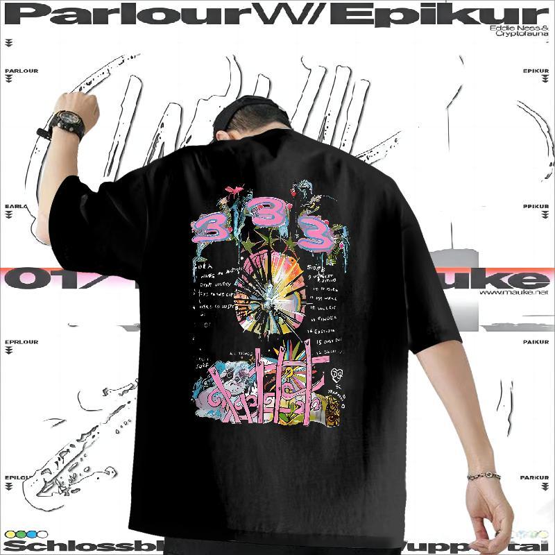 Fashion Designer T-Shirts 230g Cotton cat Hip Hop Clothes Breathable Soft Popular Mens Tshirts Custom Cartoon