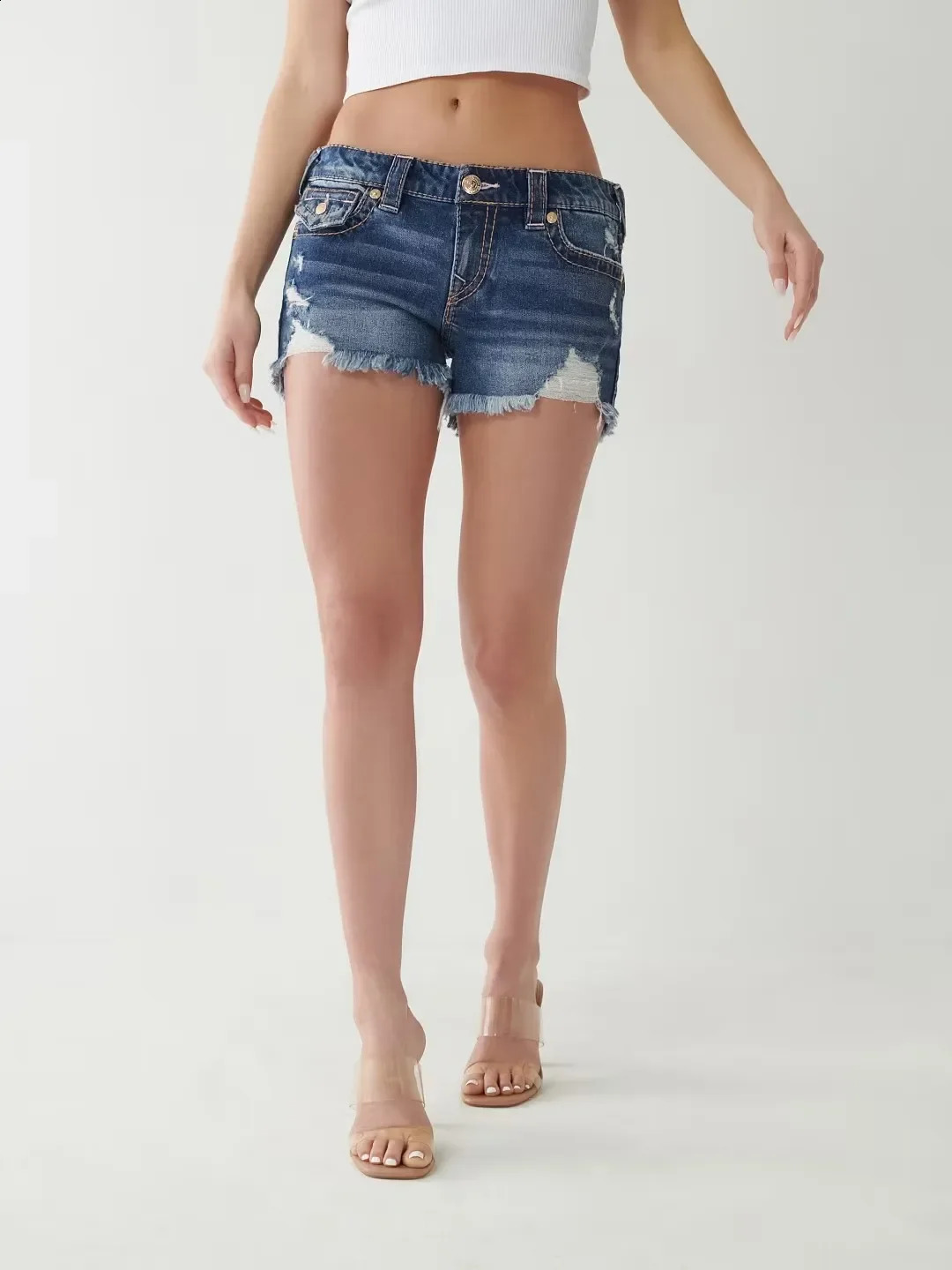 Streetwear womens shorts Y2K Harajuku Gothic hiphop pocket retro blue denim for girls high waisted ultrathin mini skirt 240805