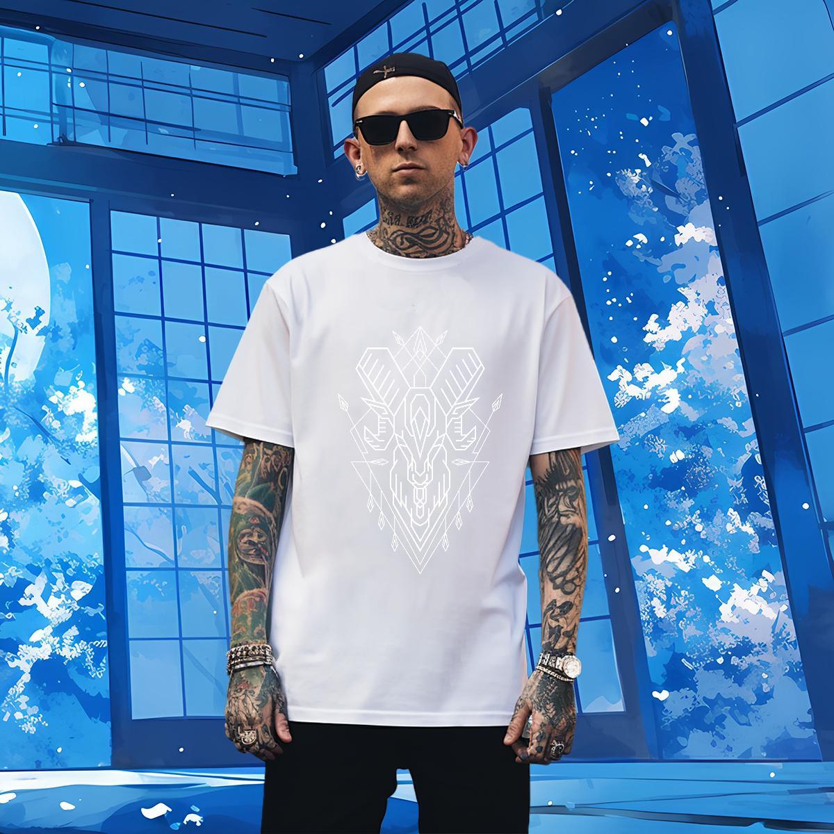 T-Shirts for Men 100% Cotton 230g Lines Street wear Hip Hop Breathable Crew Neck Plus Size Custom Men Tshirts Factory Direct Soft Tops Shirt