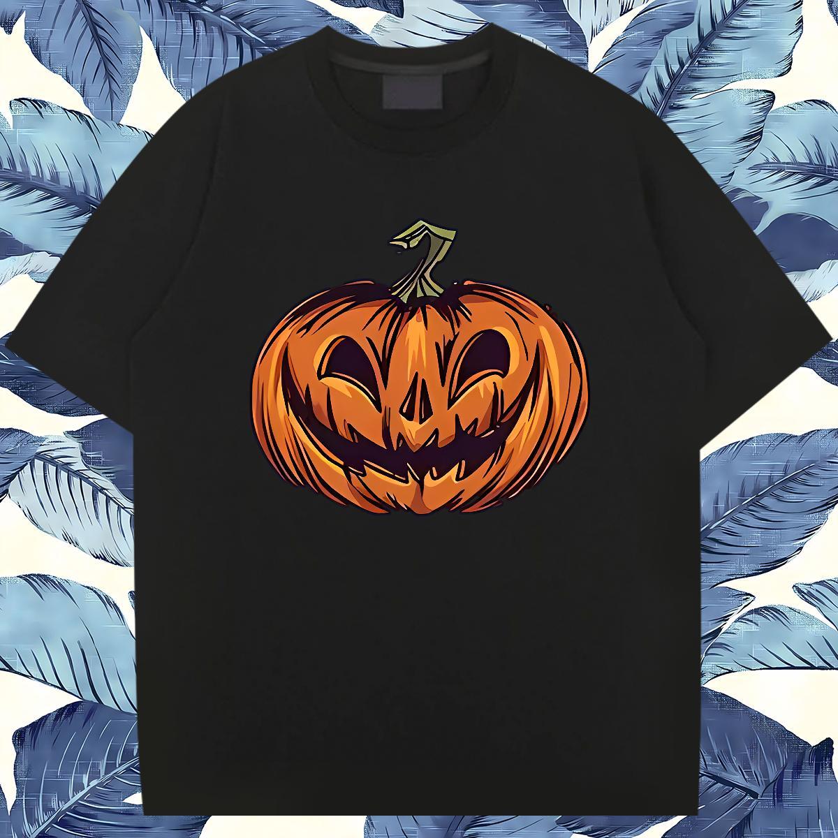 Customized T-Shirts 230g Cotton halloween Street Casual Clothes O Neck Short Sleeves Cool Design Tshirt for Man Woman DIY