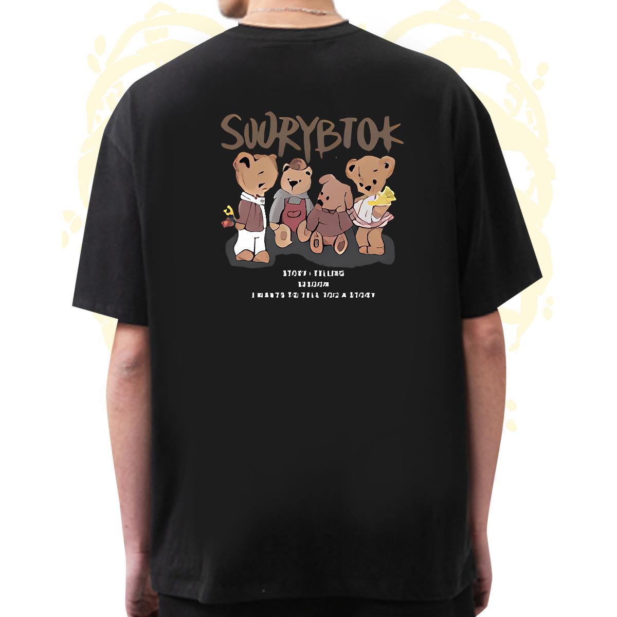 Wholesale Tshirts 230g 100% Cotton bear Men T Shirts Summer Casual Breathable Crew Neck Custom Printed New Tees Shirts