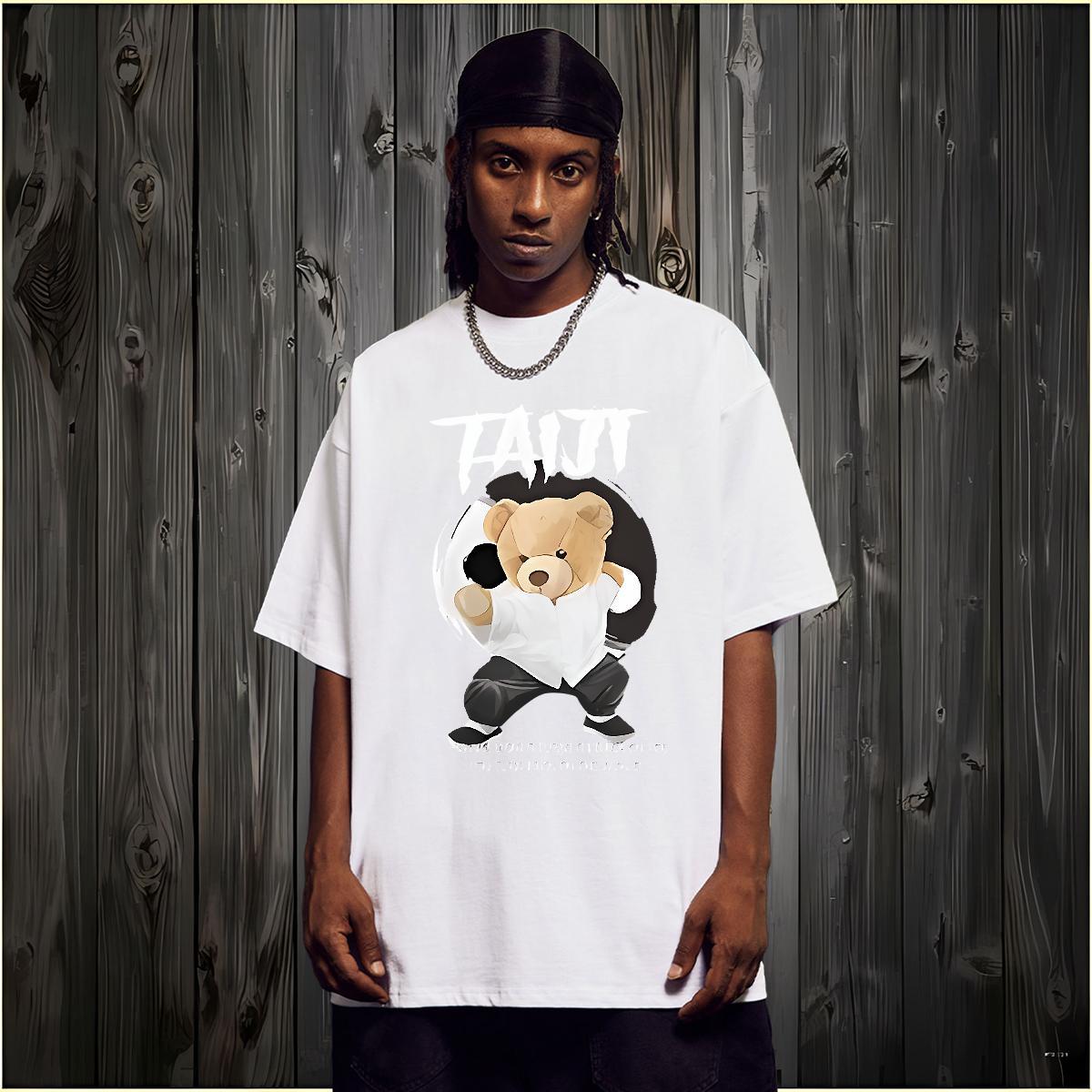 Custom T Shirt For Man 230g Pure Cotton kongfu Spring Summer Tshirts Breathable Short Sleeve Unisex Mens Tshirts Graphic
