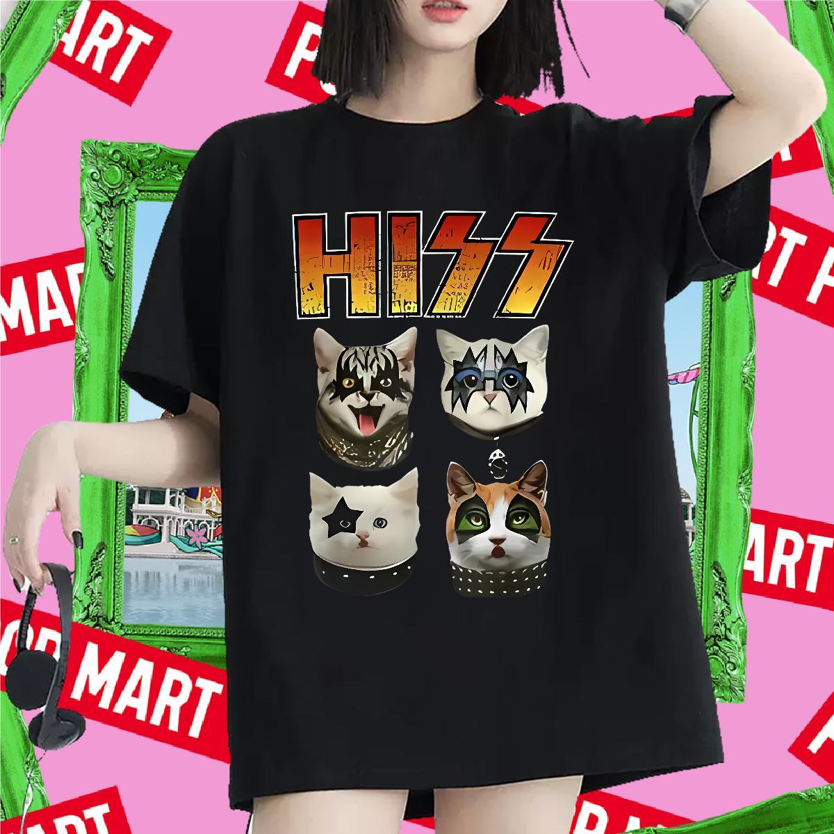 Popular Womens T Shirts Breathable Soft Womens Tshirts Cartoon Print cat Street Casual 230g Pure Cotton Custom Clothes Shirt