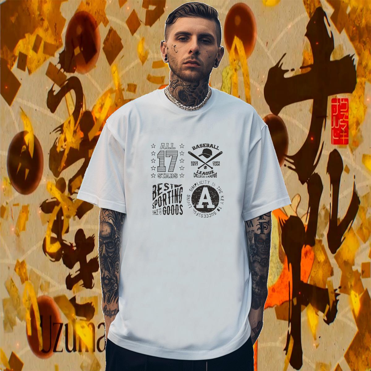 Unisex Tshirt for Man Woman 230g 100% Cotton Anime Printing Street letter DIY Printed Breathable Crew Neck Casual New T shirt Clothings