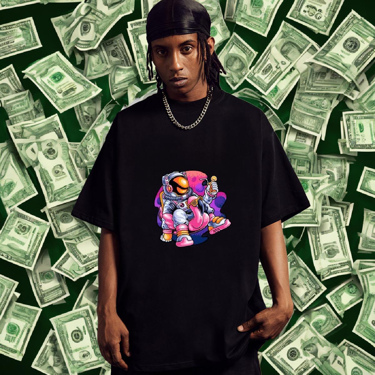 Men T Shirts 230g Pure Cotton universe Casual Short Sleeve Soft Skull Men Tshirts Custom High Quality Clothings