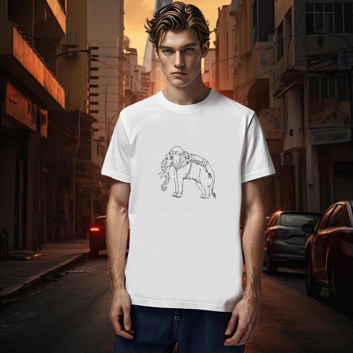 Mens T Shirts 230g 100% Cotton elephant Casual Beach Round Neck Short Sleeve Oversized 4XL Couples T Shirts Stylist Popular Clothes