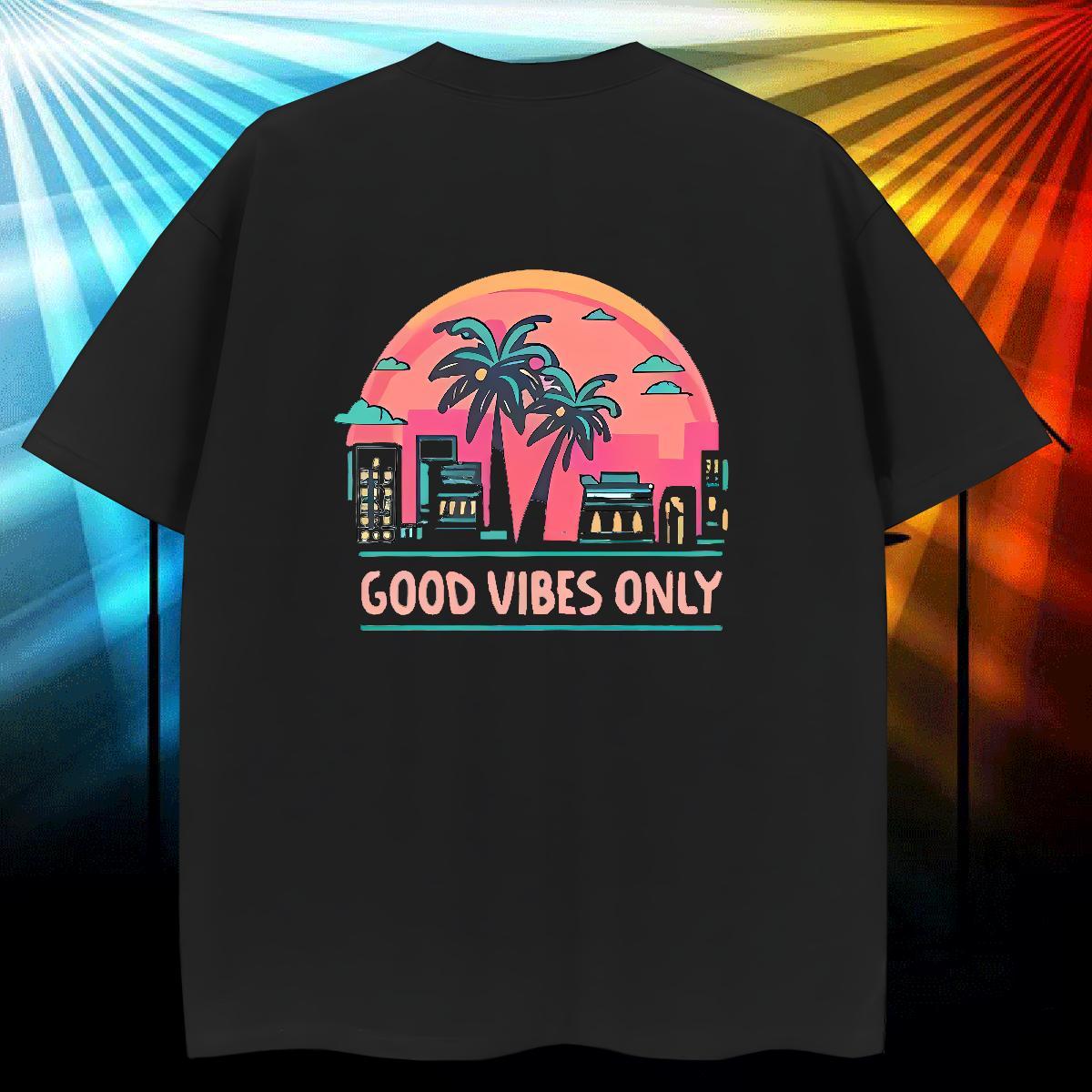 Classic Man T Shirts 230g 100% Cotton tree Beach Tee Shirt Breathable Short Sleeve Brand Men Clothes T-Shirt Custom Printing