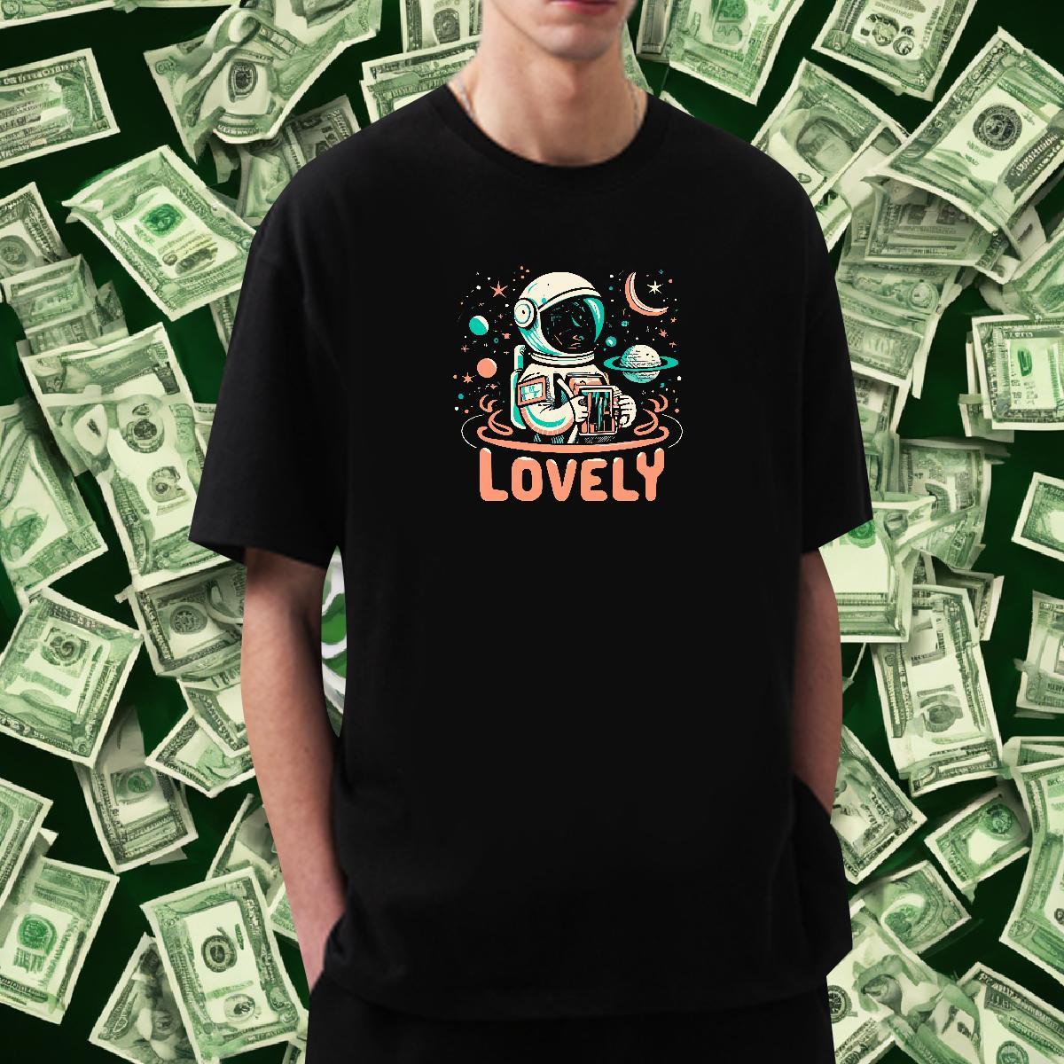 Loose Mens Tshirts 100% Cotton 230g Summer Casual spaceman White Plus Size Breathable Short Sleeve 2024 Designer T Shirt For Man Tops Tees