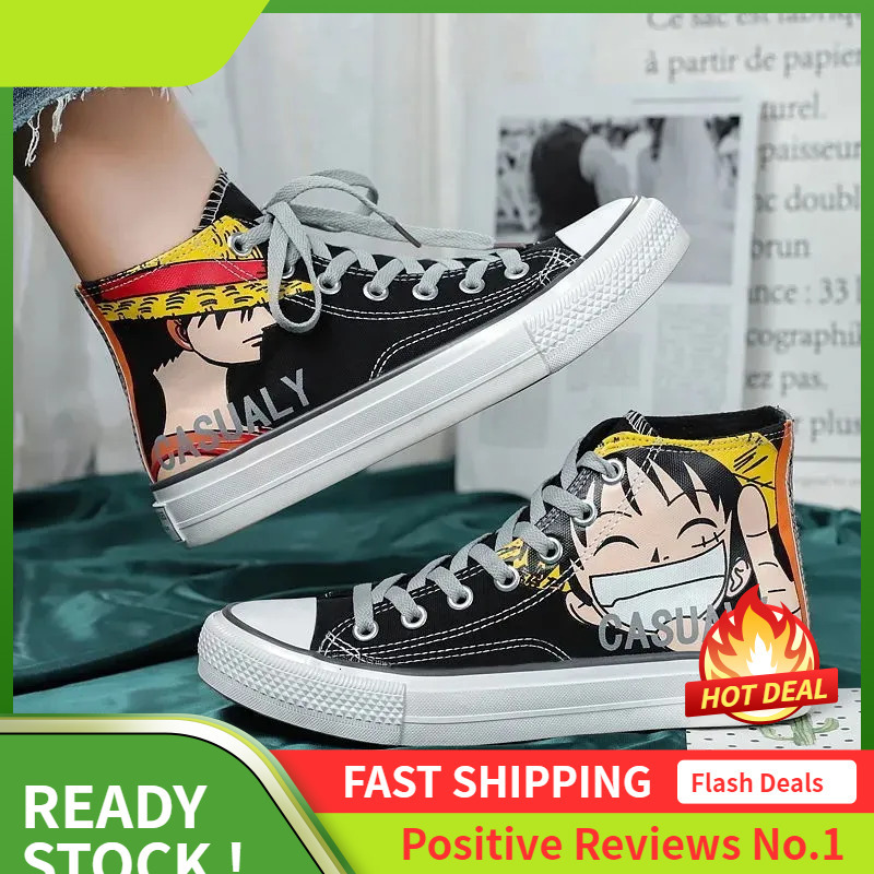 Top Ddmysports Igh Fashion Cartoon Character Print Canvas Mens Shoes Outdoor