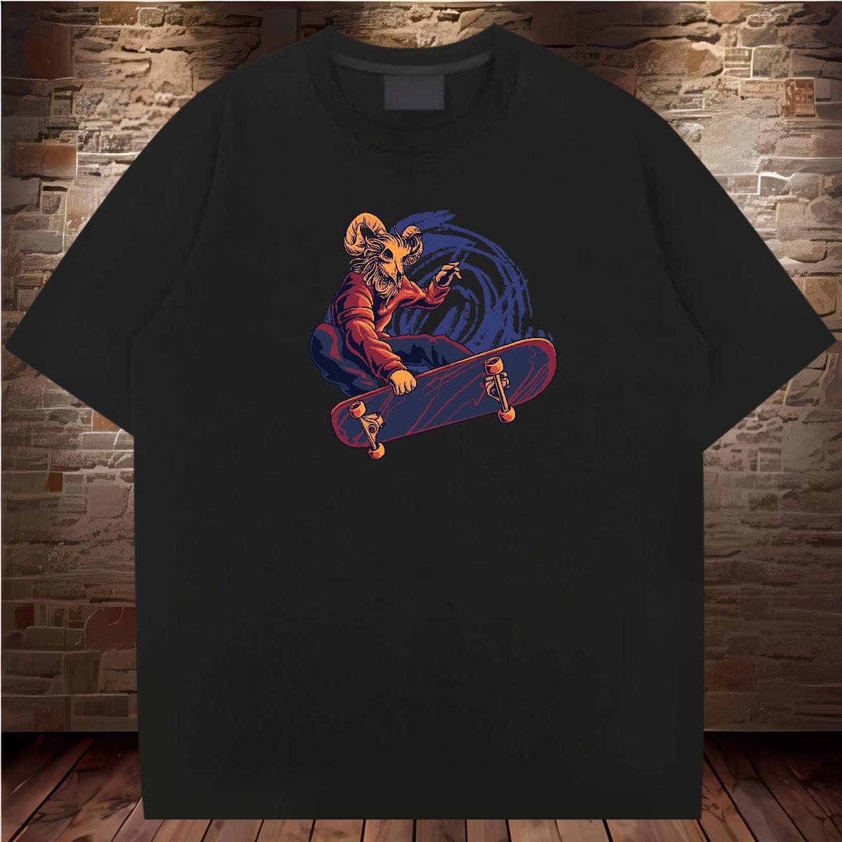 T Shirt For Man 230g 100% Cotton sheep Street wear Hip Hop Short Sleeve O-Neck DIY Printed Men Tops Tees DIY Customized Comfortable Tops Shirt