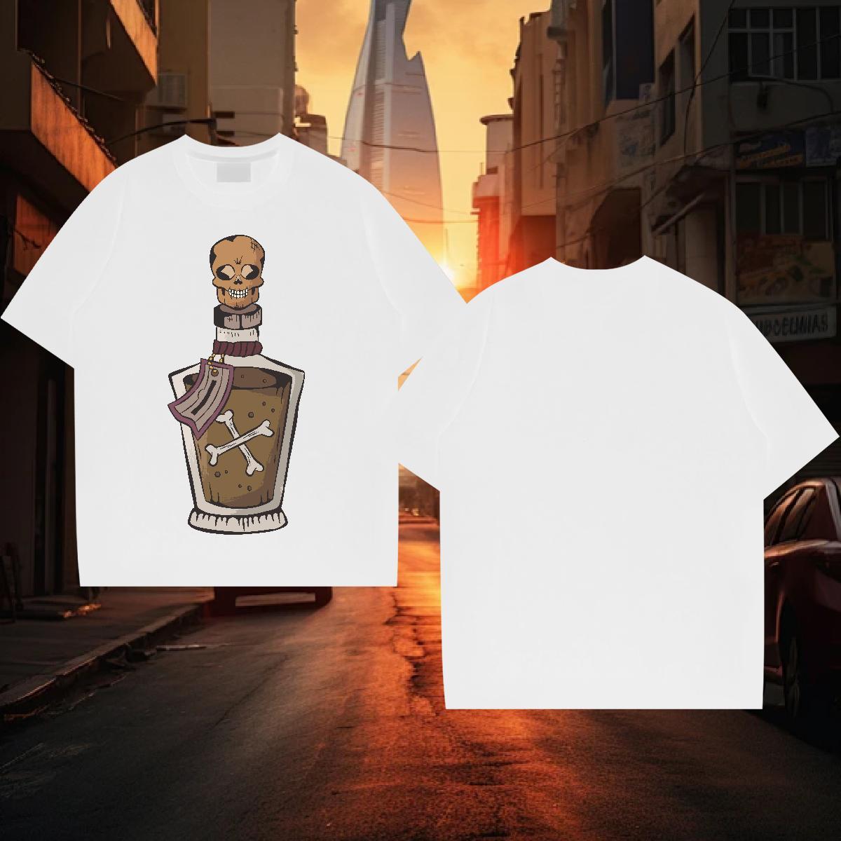 T Shirts Men 100% Cotton 230g bottle Daily Outfit Crew Neck Floral Print Men Tshirts 2024 DIY Popular Tops Shirt