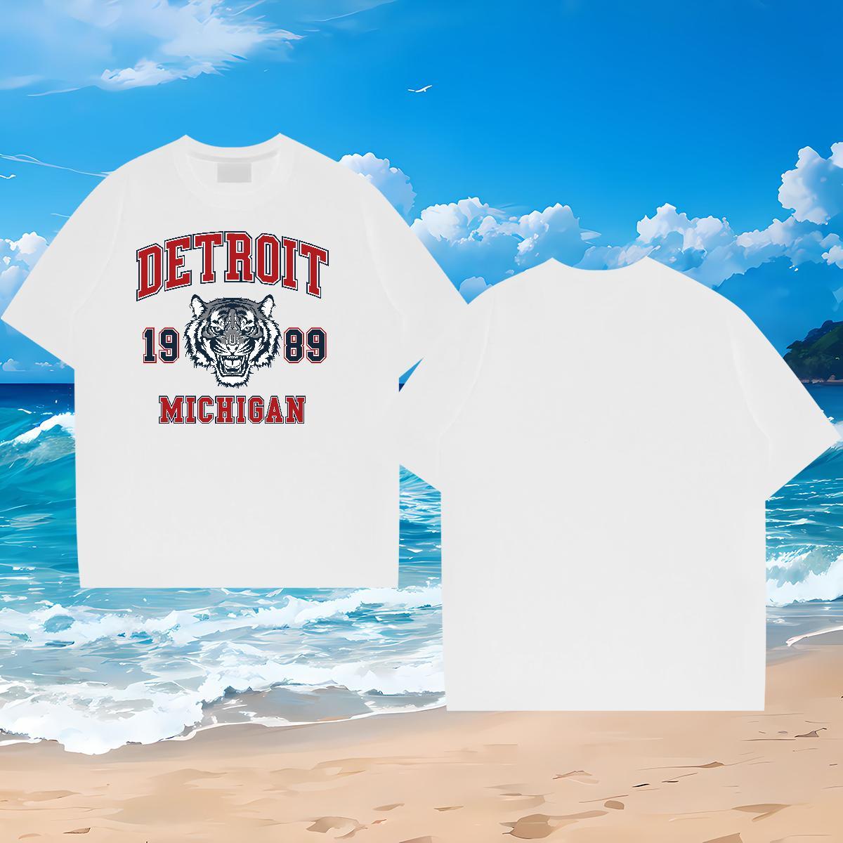 2024 Designer T-Shirts for Men 230g 100% Cotton tiger Casual Tops Shirt Breathable Crew Neck High Quality Tshirts Oversized 3XL 4XL