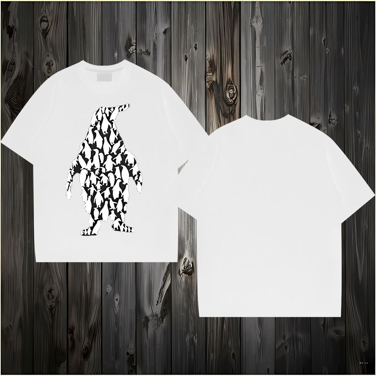 Casual New T-Shirts 230g Pure Cotton penguin Daily Wear Tops Short Sleeve Soft Popular Tshirts Custom Cartoon