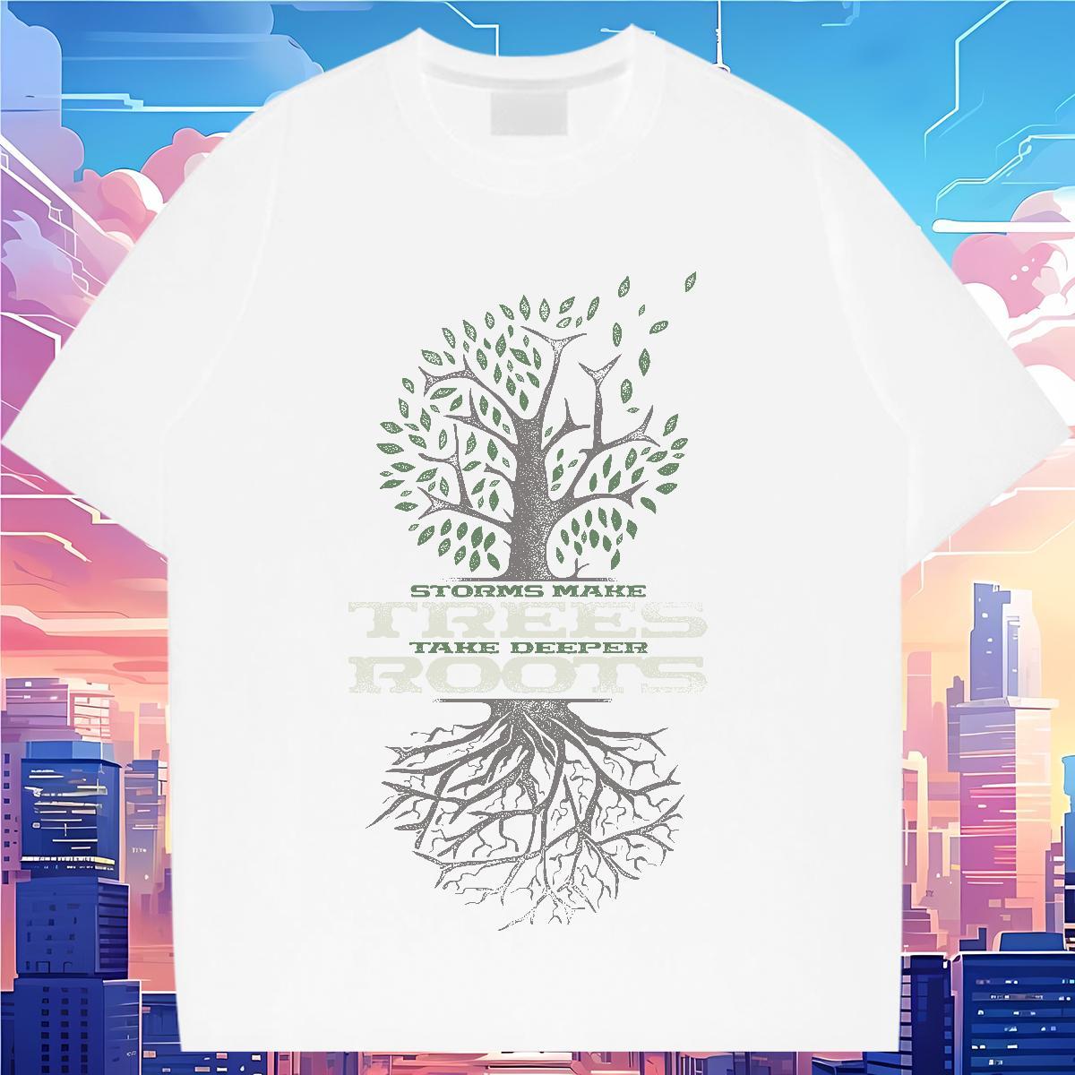 Lady T-Shirts for Women Breathable Short Sleeve Lady T shirt Custom Printed tree Summer Casual 230g Pure Cotton Brand Tops Tees