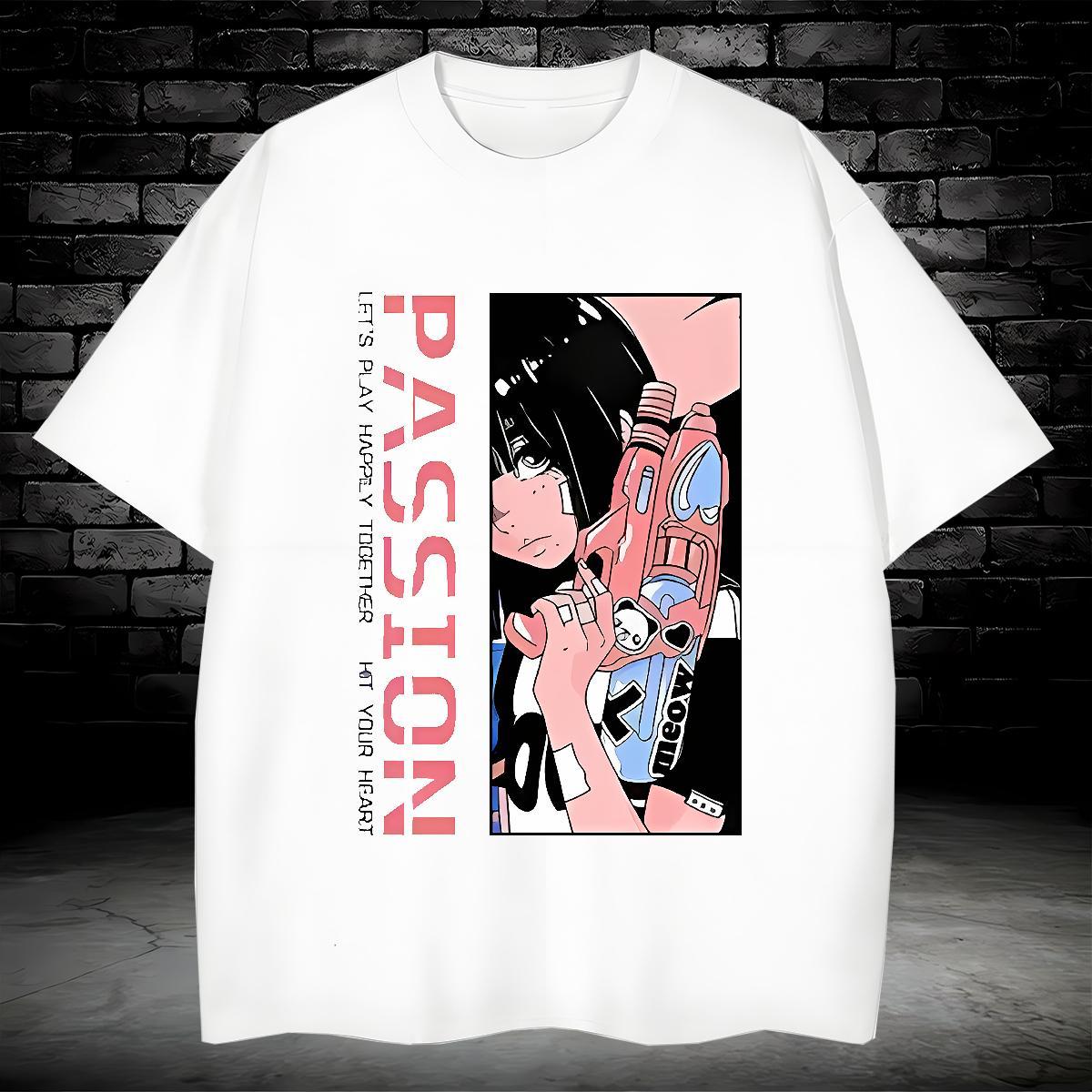 T-Shirts for Men 230g Cotton cartoon Street wear Hip Hop O Neck Short Sleeves Customized Couples T Shirts Fashion Casual Unisex Tshirts