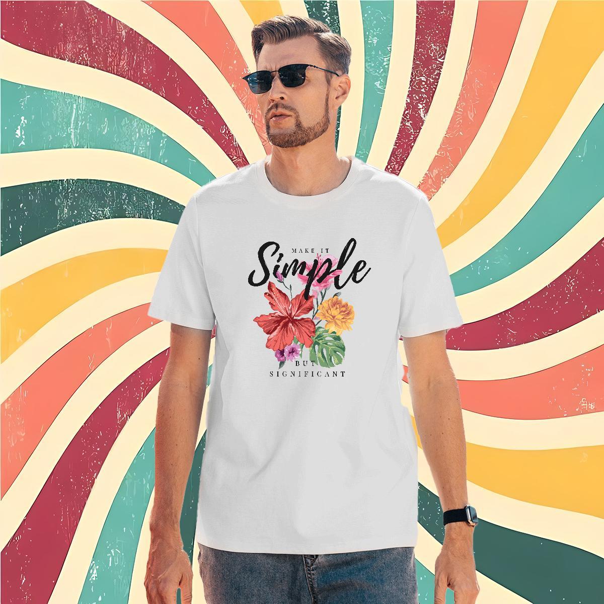 Custom Men T Shirts 100% Cotton 230g flower High Street Hip Hop Tshirts Breathable Soft Loose Men Tees Oversized 3XL 4XL