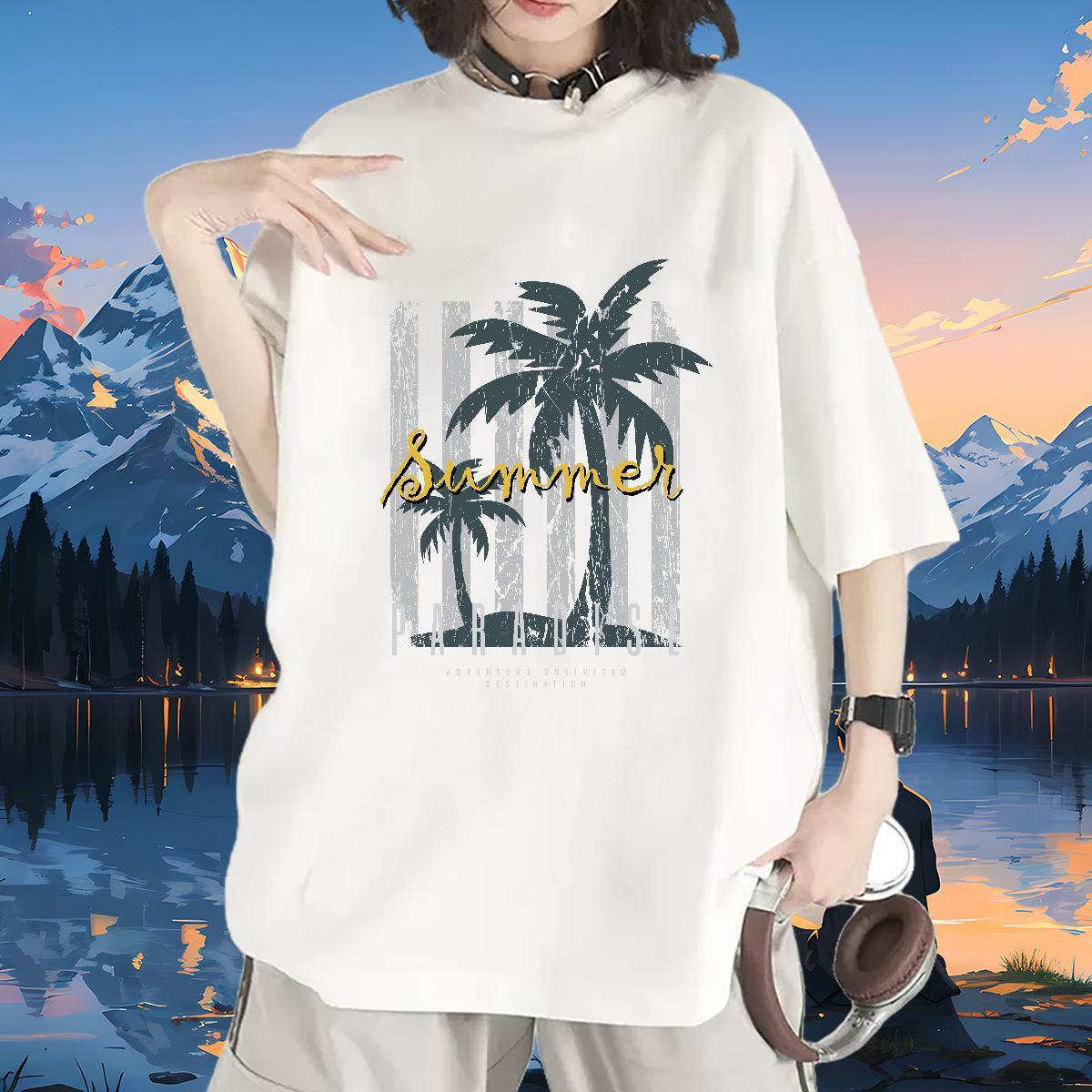 Designer Nice T shirt Breathable Short Sleeve Women Tshirts Oversized L-4XL tree Spring Summer 100% Cotton 230g Custom Tops Tees