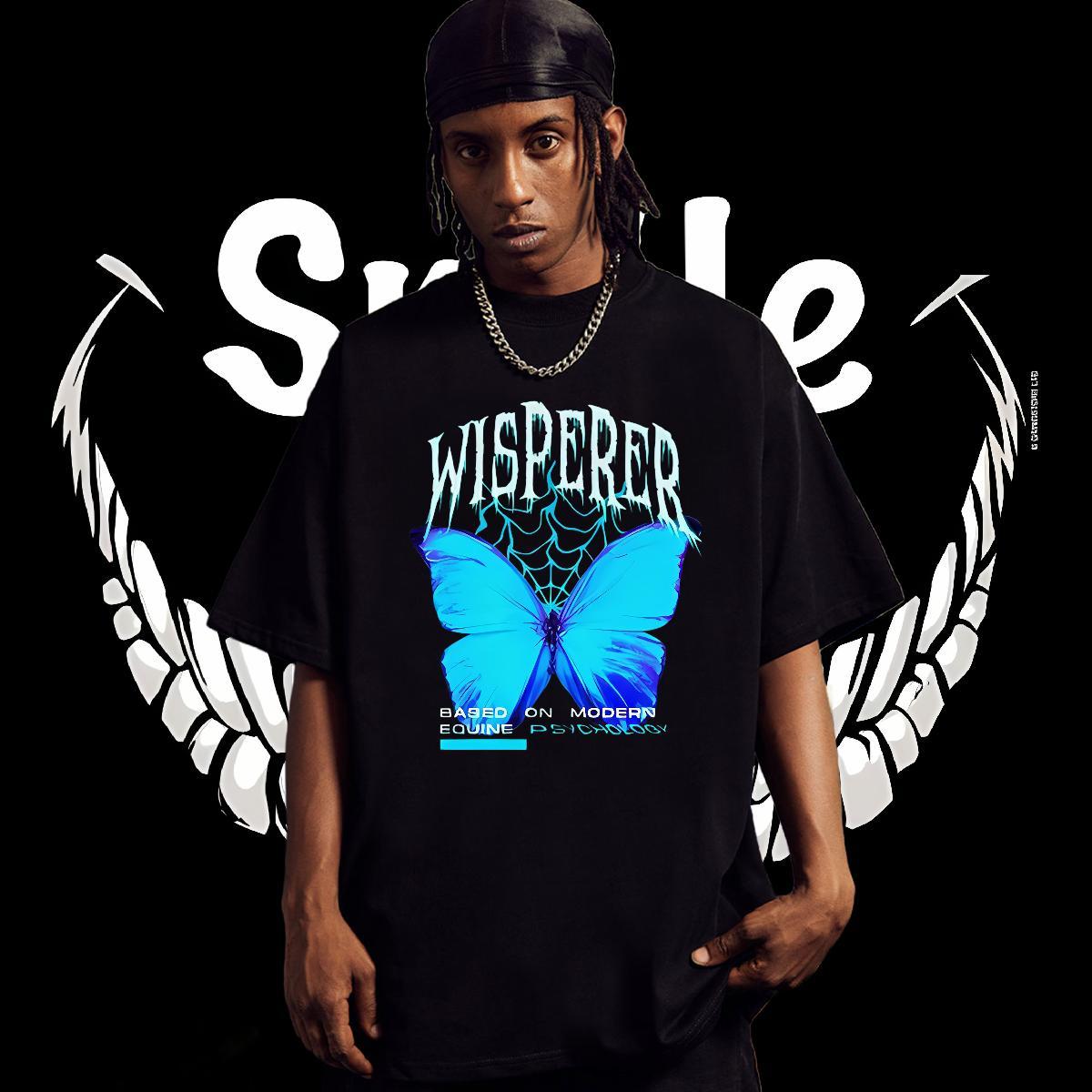 DIY Man T Shirts 100% Cotton 230g Butterfly Casual Daily Wear Tees Breathable Short Sleeve Brand Men Clothes T-Shirt Plus Size Custom