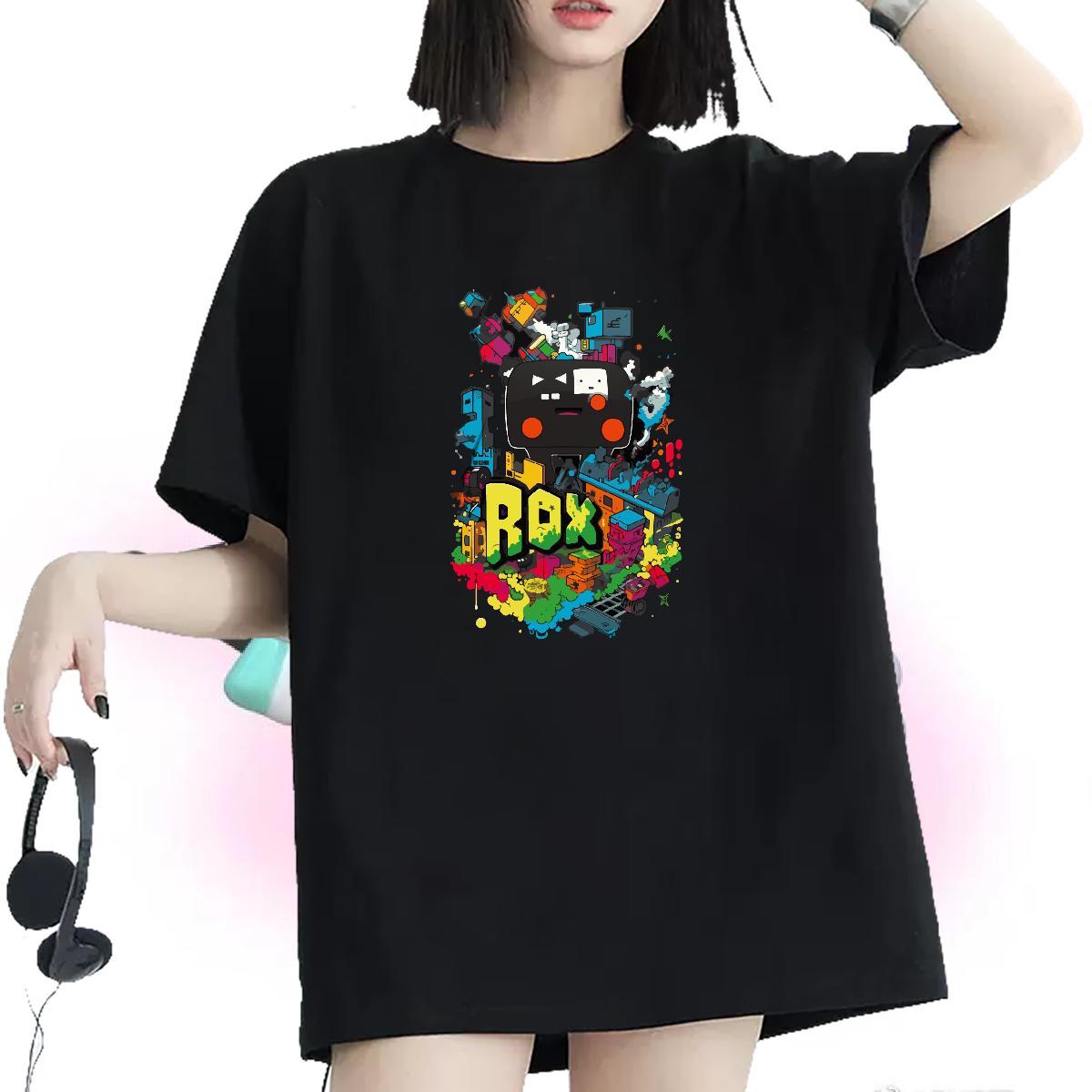 Nice Womens T Shirts Breathable Short Sleeve Womens Tshirts Custom Cartoon ET Summer Casual 100% Cotton 230g 2024 Designer Tees