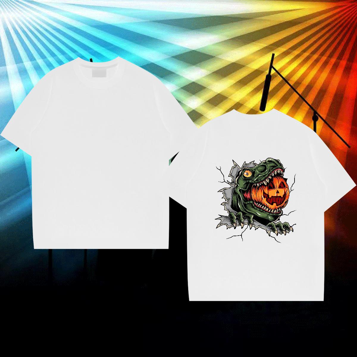 2024 New Mens T Shirts 230g 100% Cotton Halloween Casual Beach Tshirts Breathable Crew Neck Popular Men Tops Tees Custom Printing