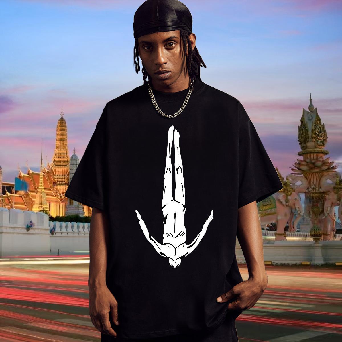 T Shirt For Man 230g Cotton person Summer Casual Breathable DIY Printed Men Tops Tees New Loose Tees Shirts