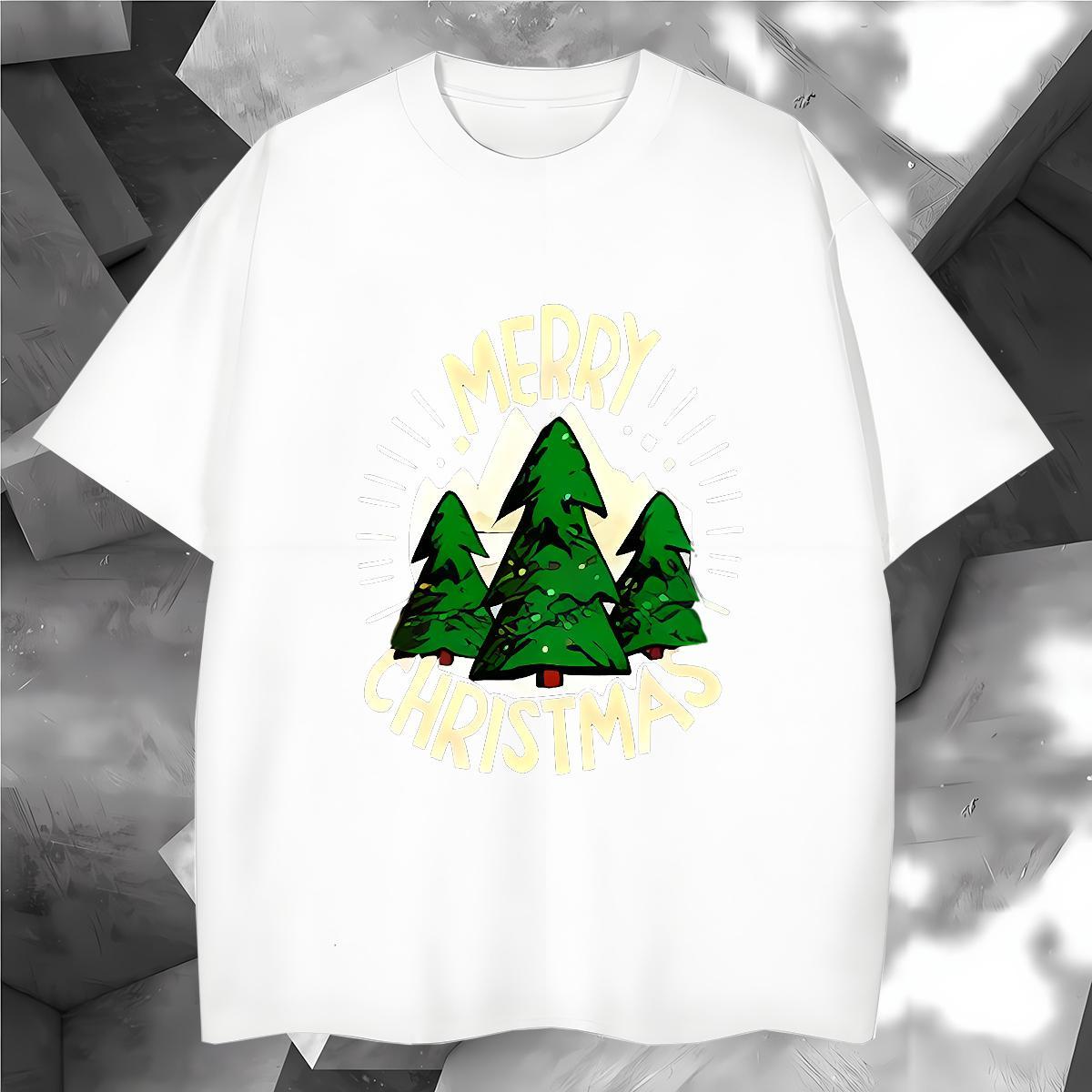 2024 Men T Shirts 230g 100% Cotton tree Hip Hop Tops Breathable Crew Neck Brand Men Tshirts Custom Big Size