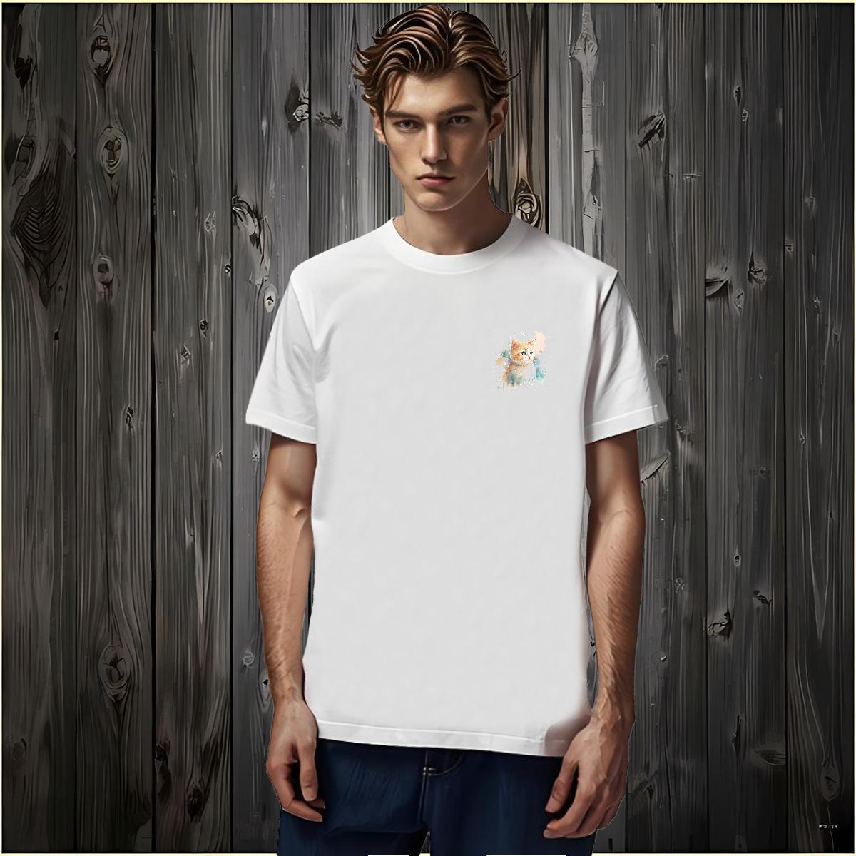 Cool Tshirt for Man Woman 230g 100% Cotton cat T-Shirts Spring Summer Short Sleeve O-Neck Custom Print Plus Size Wholesale Tshirts