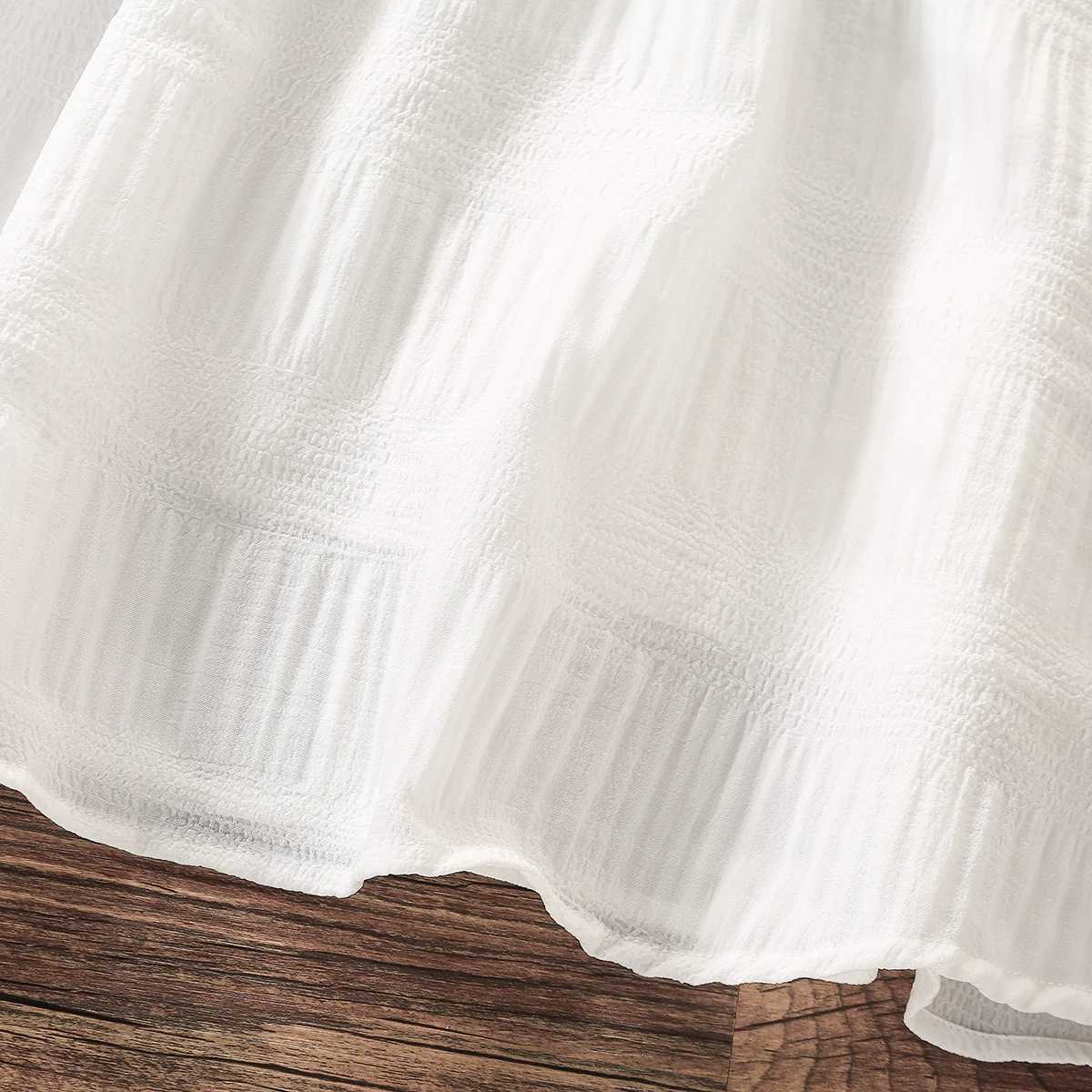 Childrens white dress girls clothing party long dress ball princess clothing childrens summer youth Vestidas 6 8 10 12 years oldW240720