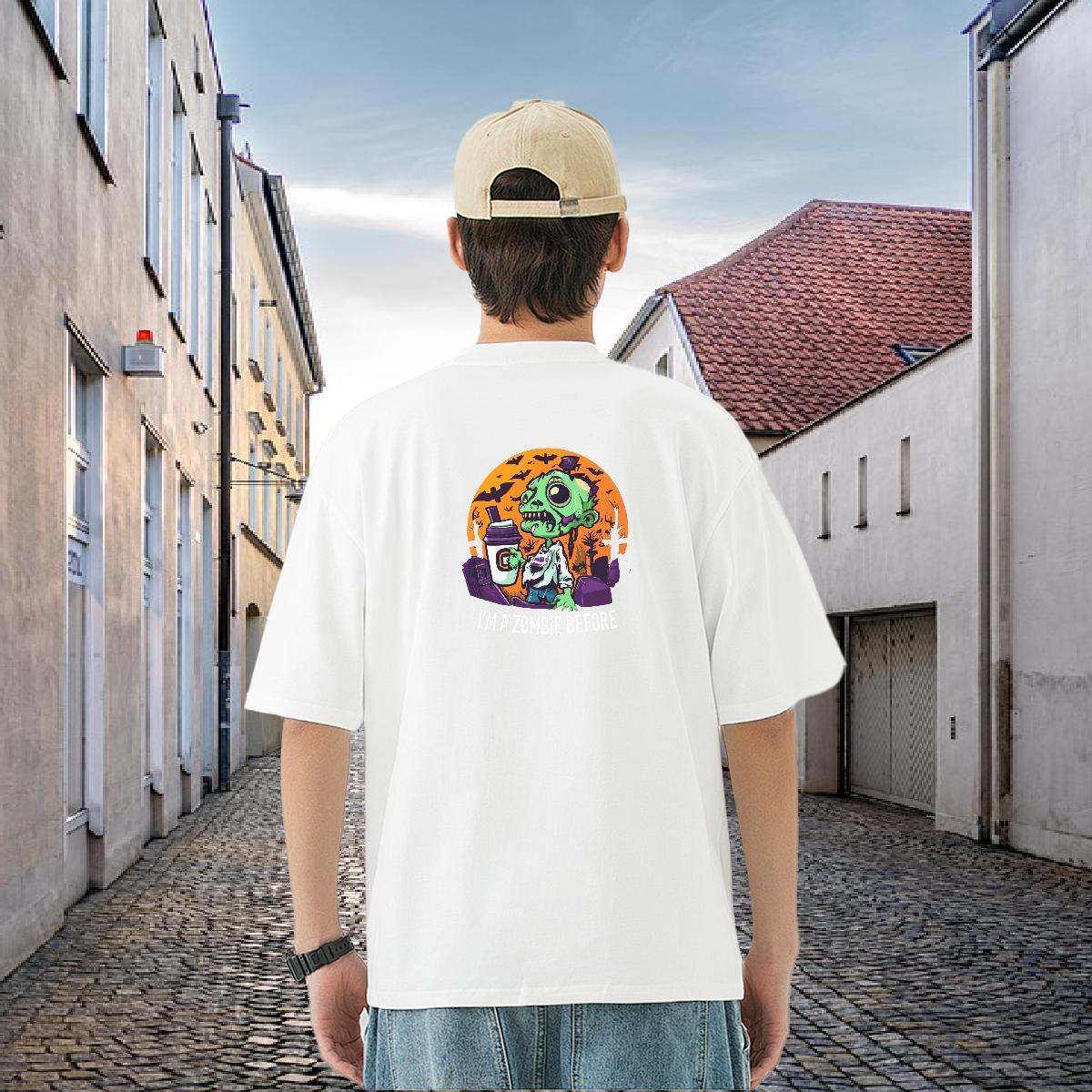 New T-Shirts skull Wear 230g Cotton Sport Brand Oversized O Neck Short Sleeves Men Tshirts