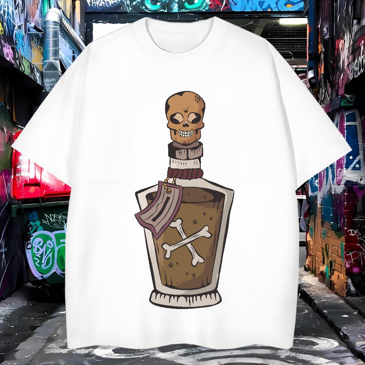 T Shirt For Man 230g 100% Cotton skull Summer Casual Crew Neck Customized Print Men Tees Wholesale Classic Tee Shirt