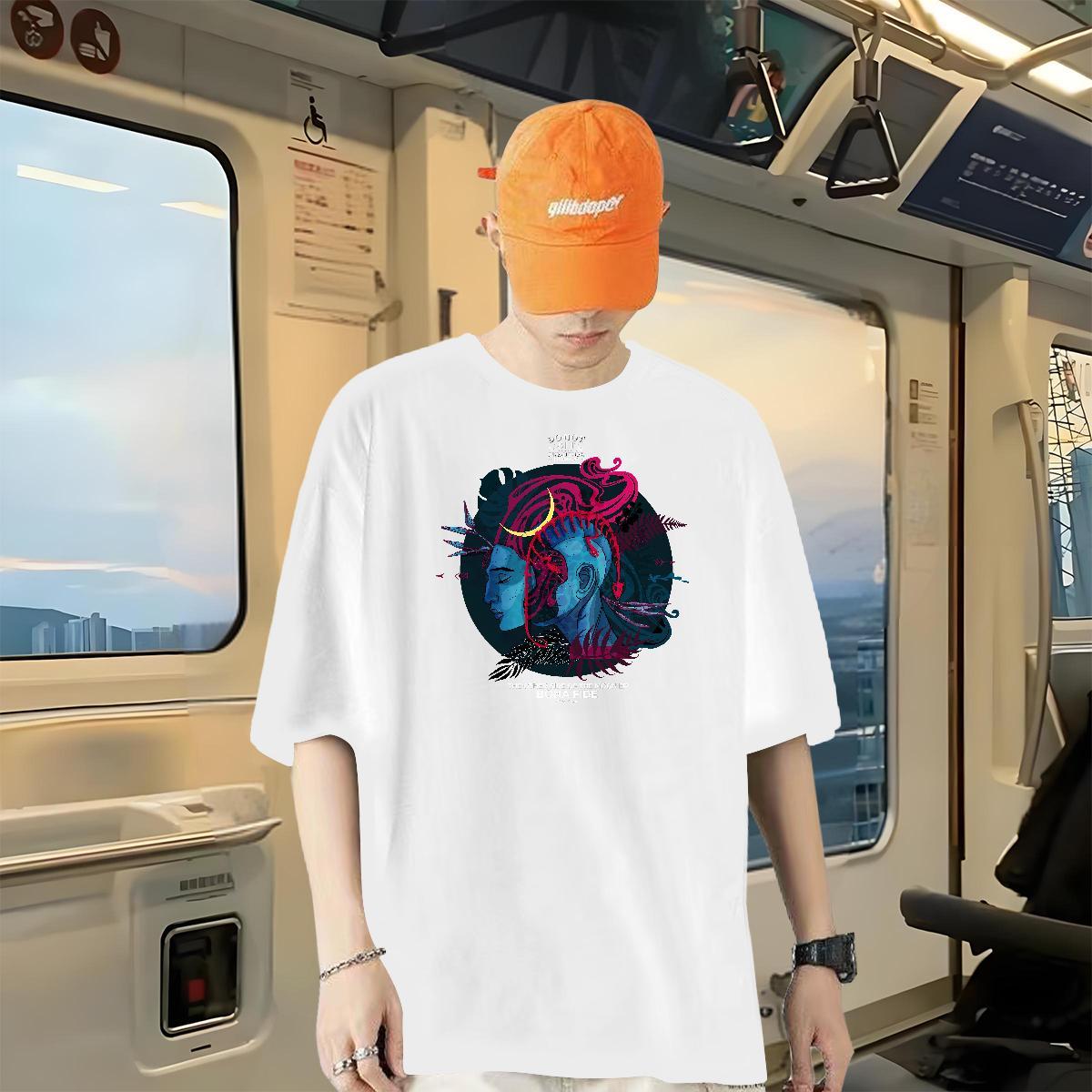 Designer Fashion Men T Shirts 230g Cotton terror Street Wear Tshirts O-Neck Short Sleeve Brand Couples T Shirts Cartoon Printing L-4XL