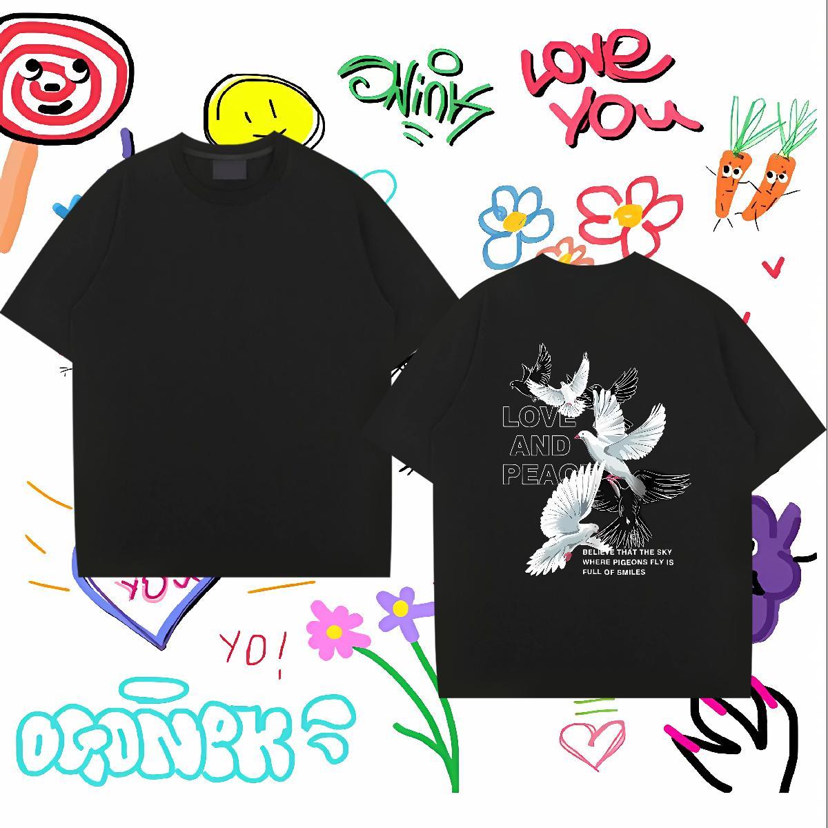 Customized T Shirts Men 230g 100% Cotton eagle Summer Casual Tops Tees Crew Neck Comfortable Men Tshirts Customized Print
