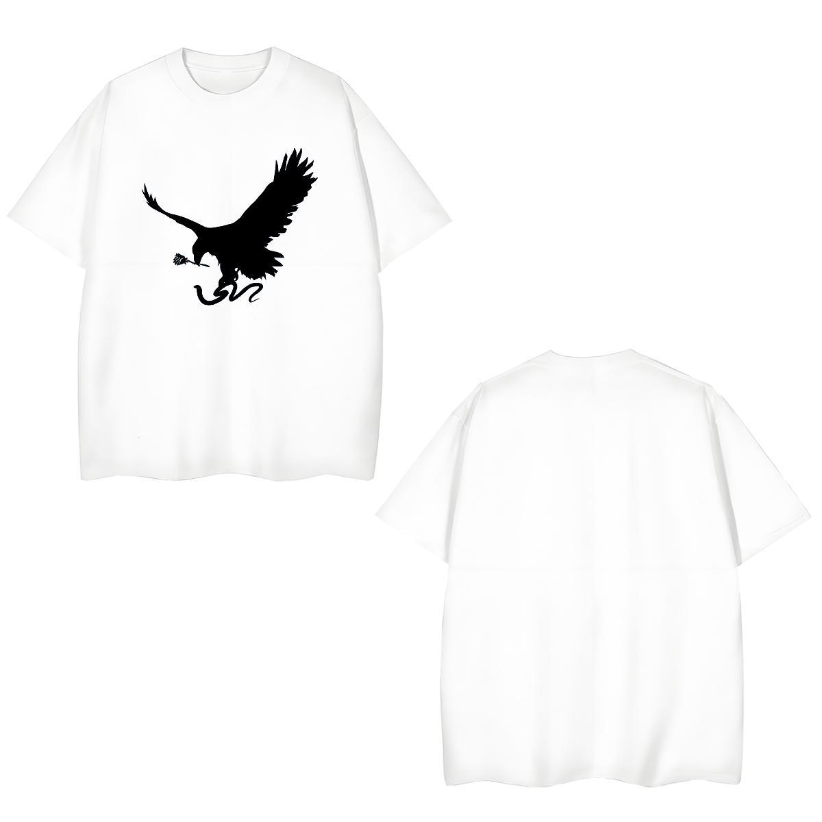 Soft Men Tops Tees 230g Cotton eagle T-Shirts for Men Hip Hop Street Short Sleeve Soft Custom Cartoon Wholesale Clothings