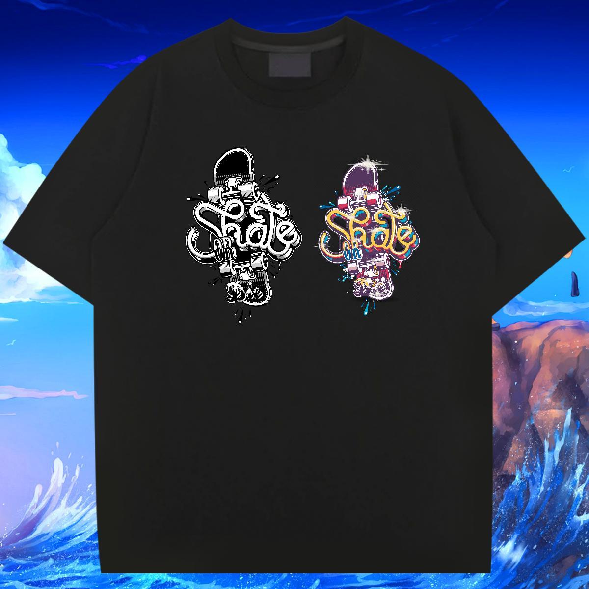 Mens T Shirts 100% Cotton 230g Colorful Hip Hop Pure Cotton Customized Print Mens Tshirts Brand TOP Quality Clothings