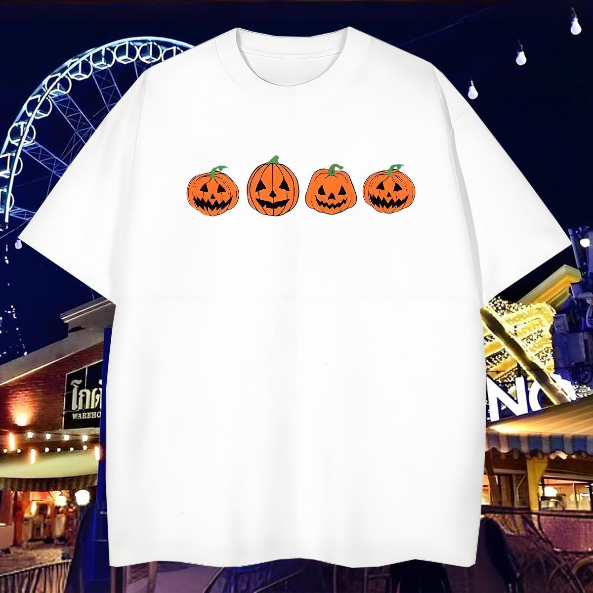 Man T Shirts 100% Cotton 230g halloween Sports Casual Breathable Crew Neck White Plus Size Men Tshirts 2024 Summer Unisex Wear