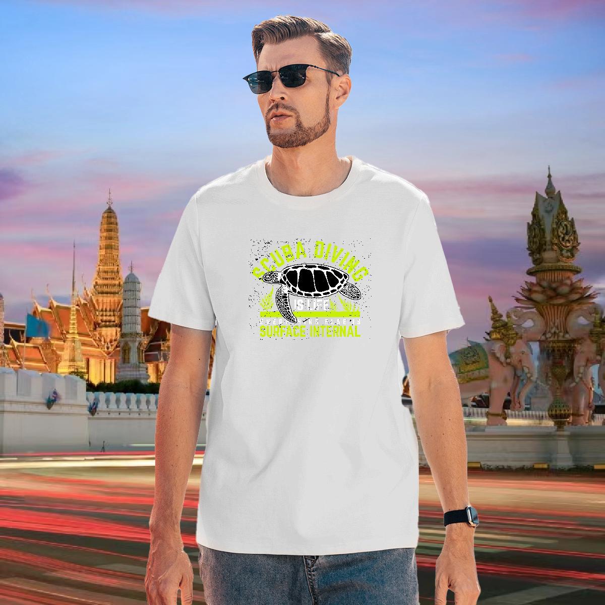 T shirt 230g Cotton Casual Beach O Neck Short Sleeves Custom Anime Men Tops Tees Classic Comfortable Tshirts