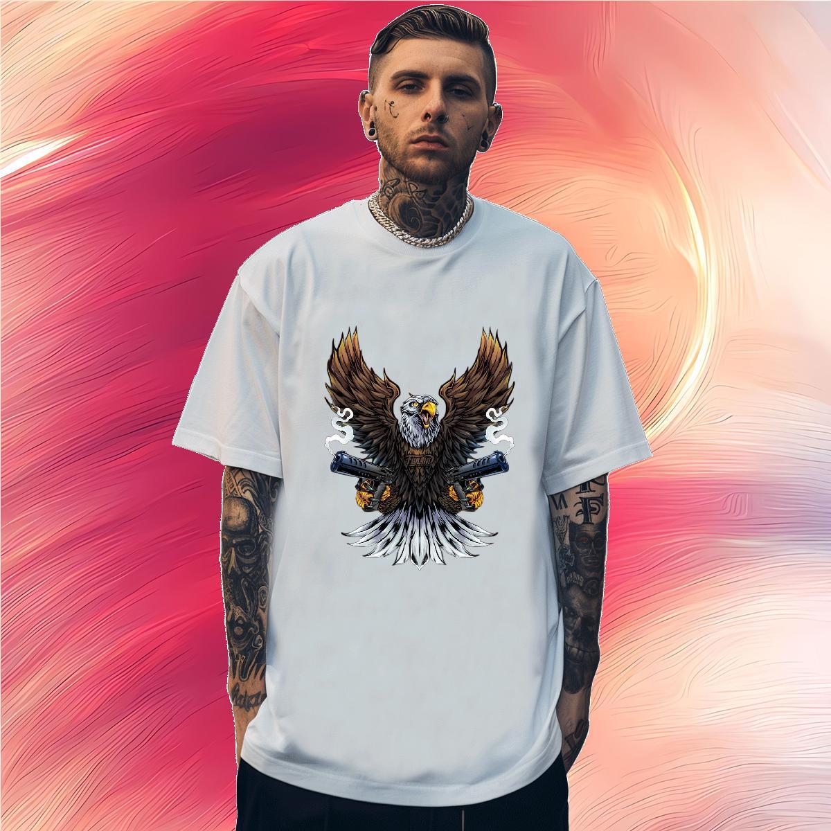 Fashion T-Shirts 230g Pure Cotton cool Casual Tees Shirts Breathable Crew Neck Brand Tshirts Anime Print