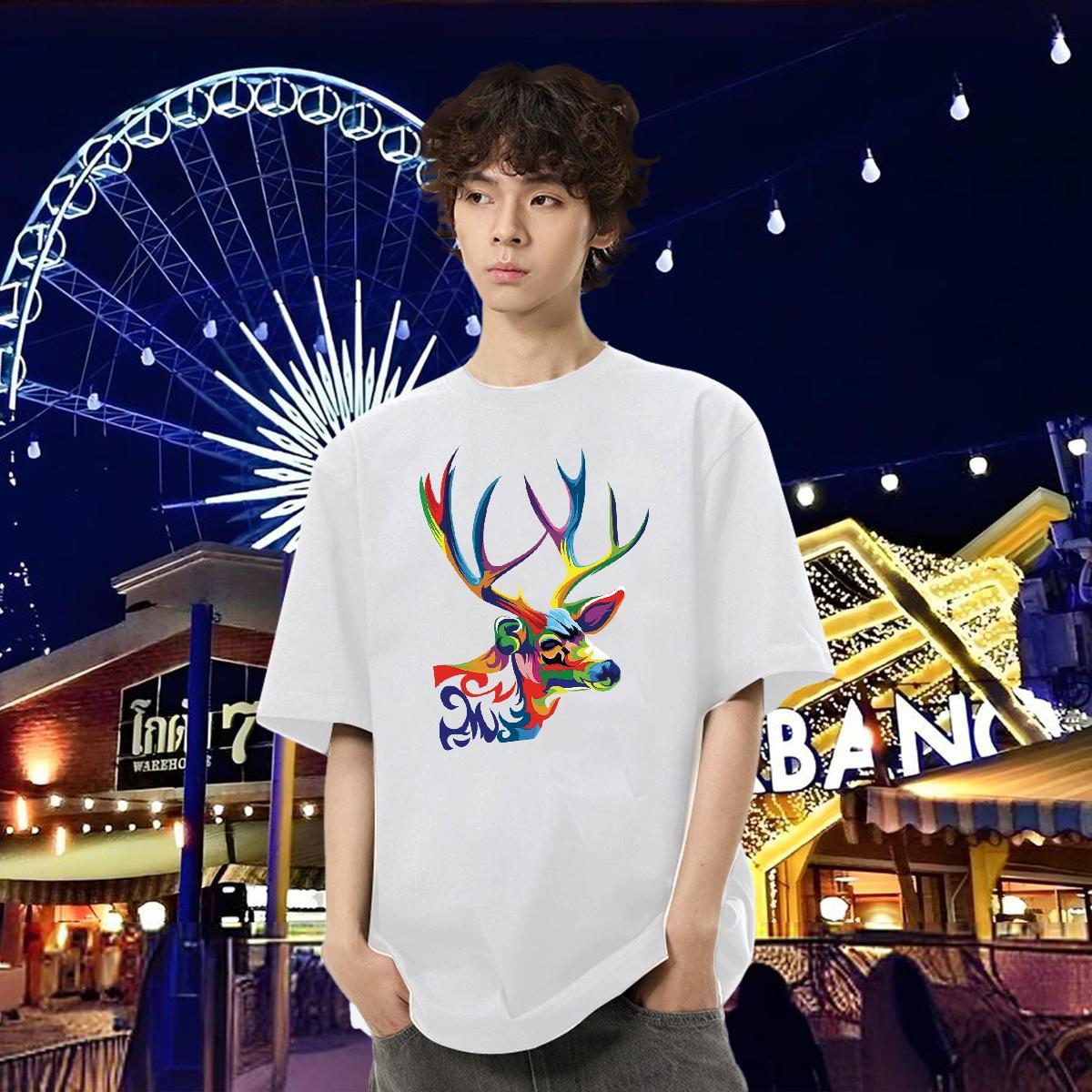 Classic Man T Shirts 230g 100% Cotton Christmas Hip Hop Street Tees Shirts Pure Cotton TOP Quality Tshirts Custom Printing