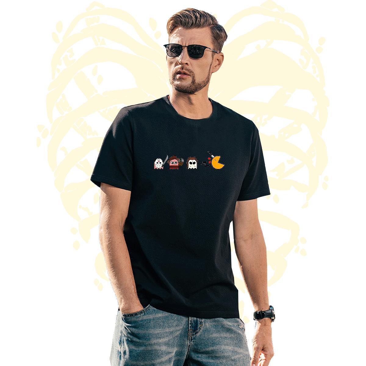 Comfortable Men Tshirts 100% Cotton 230g halloween T Shirt For Man High Street Hip Hop Crew Neck DIY Logo Oversized Brand Tees Shirts