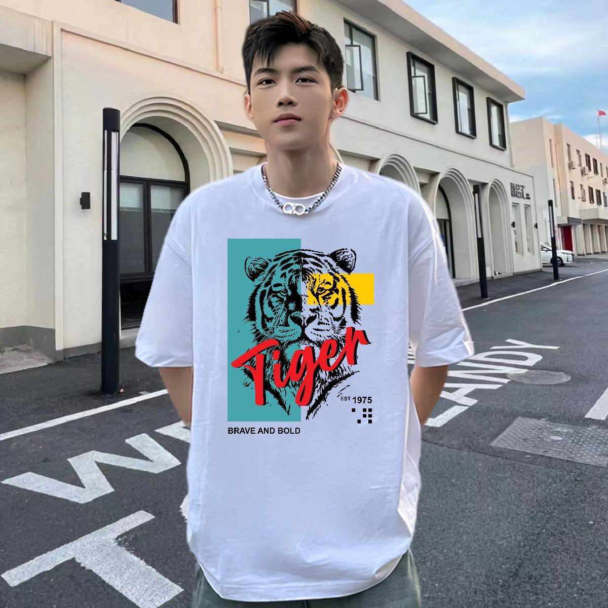 Fashion T Shirt For Man 100% Cotton 230g Sport Clothes Short Sleeve O-Neck Designer Mens Tshirts DIY Anime