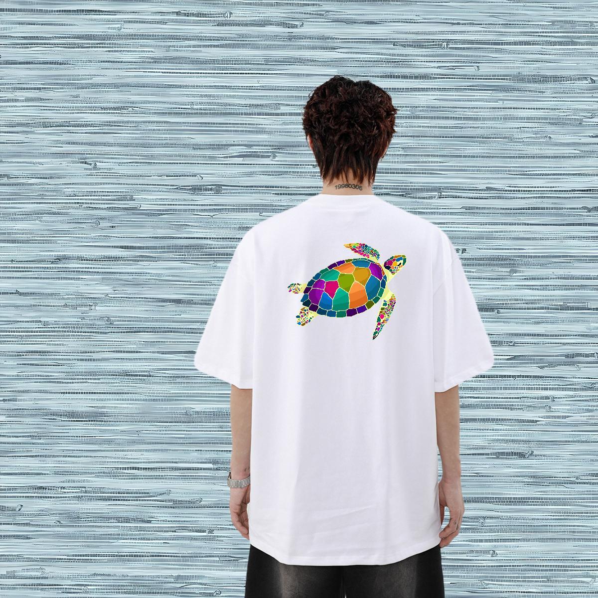 Customized T-Shirts 230g Cotton tortoise Home Outdoor Tee Shirt Breathable Short Sleeve Unisex Men Tshirts Cartoon Printing L-4XL
