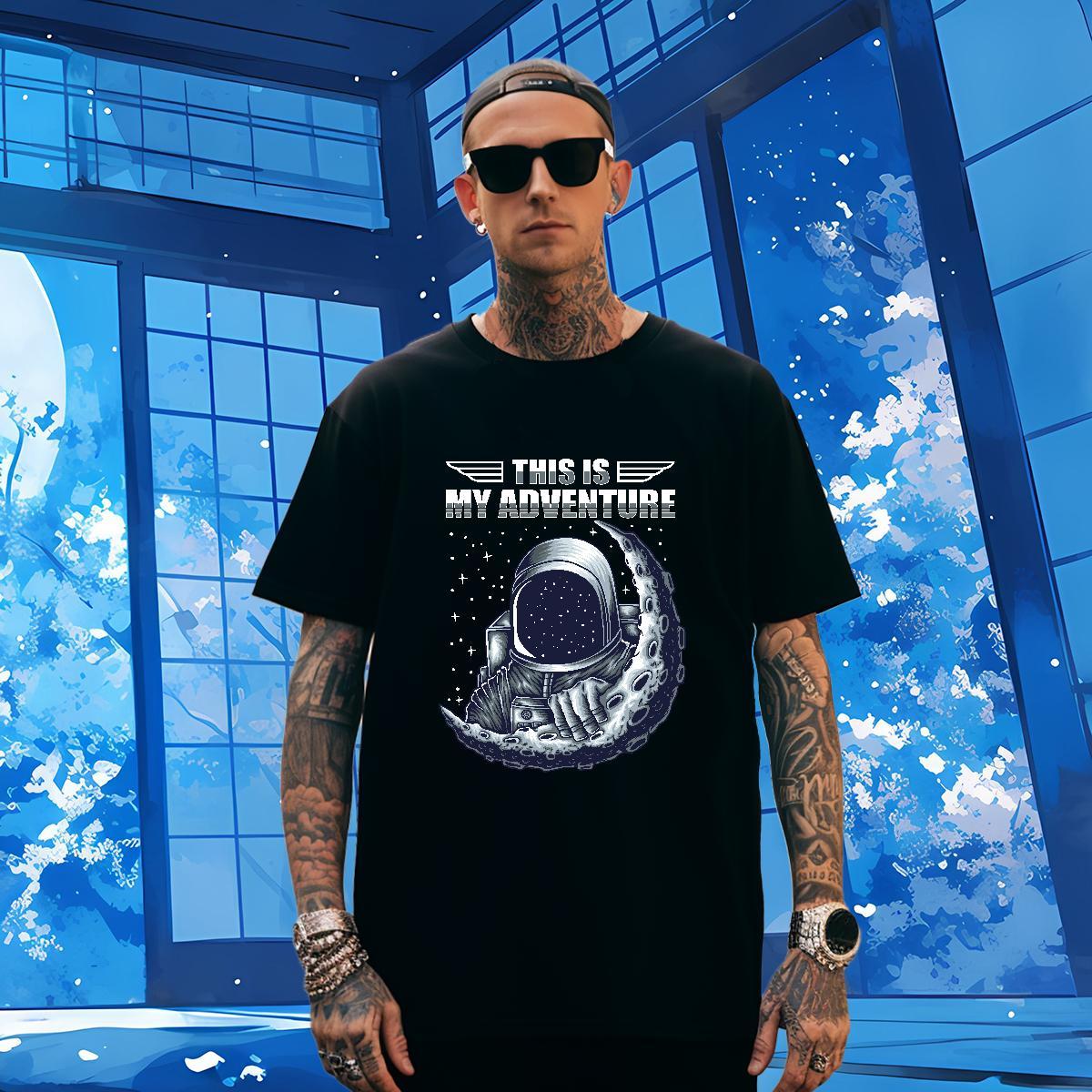 T Shirts Men 100% Cotton 230g outer space Outdoor Breathable Short Sleeve Custom Big Size Couples T Shirts Factory Direct Wholesale Tee Shirt