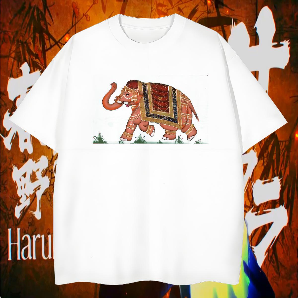 T-Shirts 100% Cotton 230g elephant Daily Wear Breathable Short Sleeve Plus Size Custom Mens Tshirts 2024 New Classic Clothings