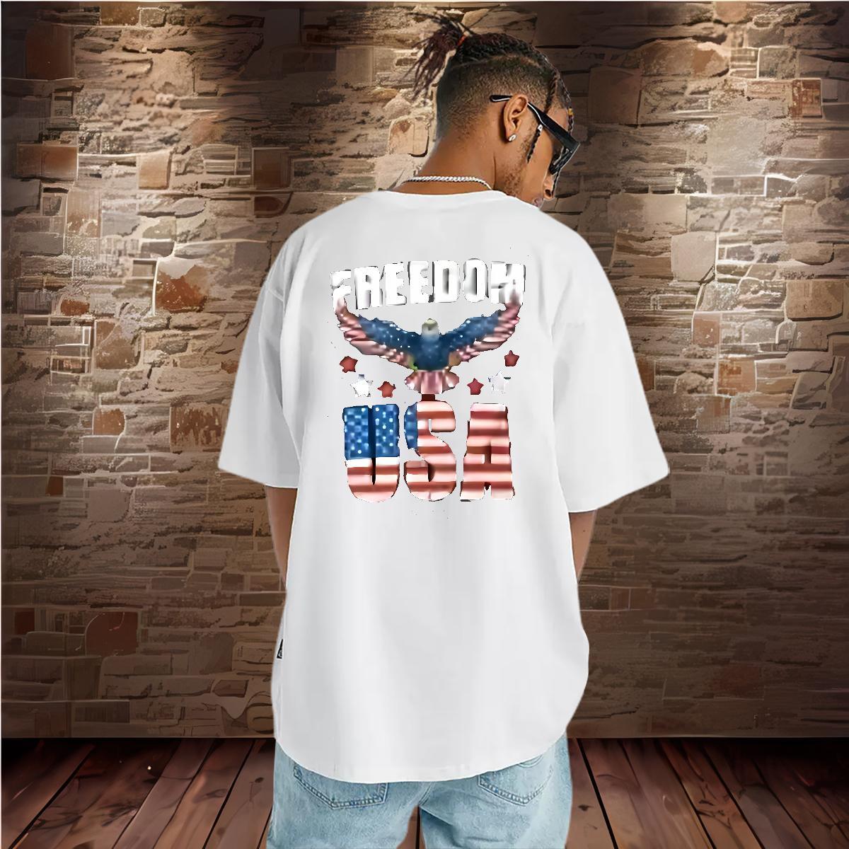 DIY Customized Men T Shirts 230g 100% Cotton USA Street Tops Shirt Breathable Short Sleeve High Quality Mens Tshirts Cartoon Print
