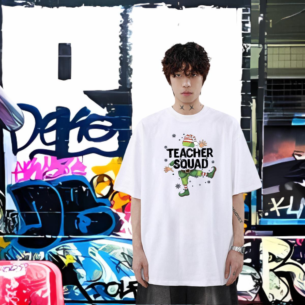 Fashion Casual Man T Shirts 230g Pure Cotton Christmas Outdoor Tops Breathable TOP Quality Men Tops Tees Oversized