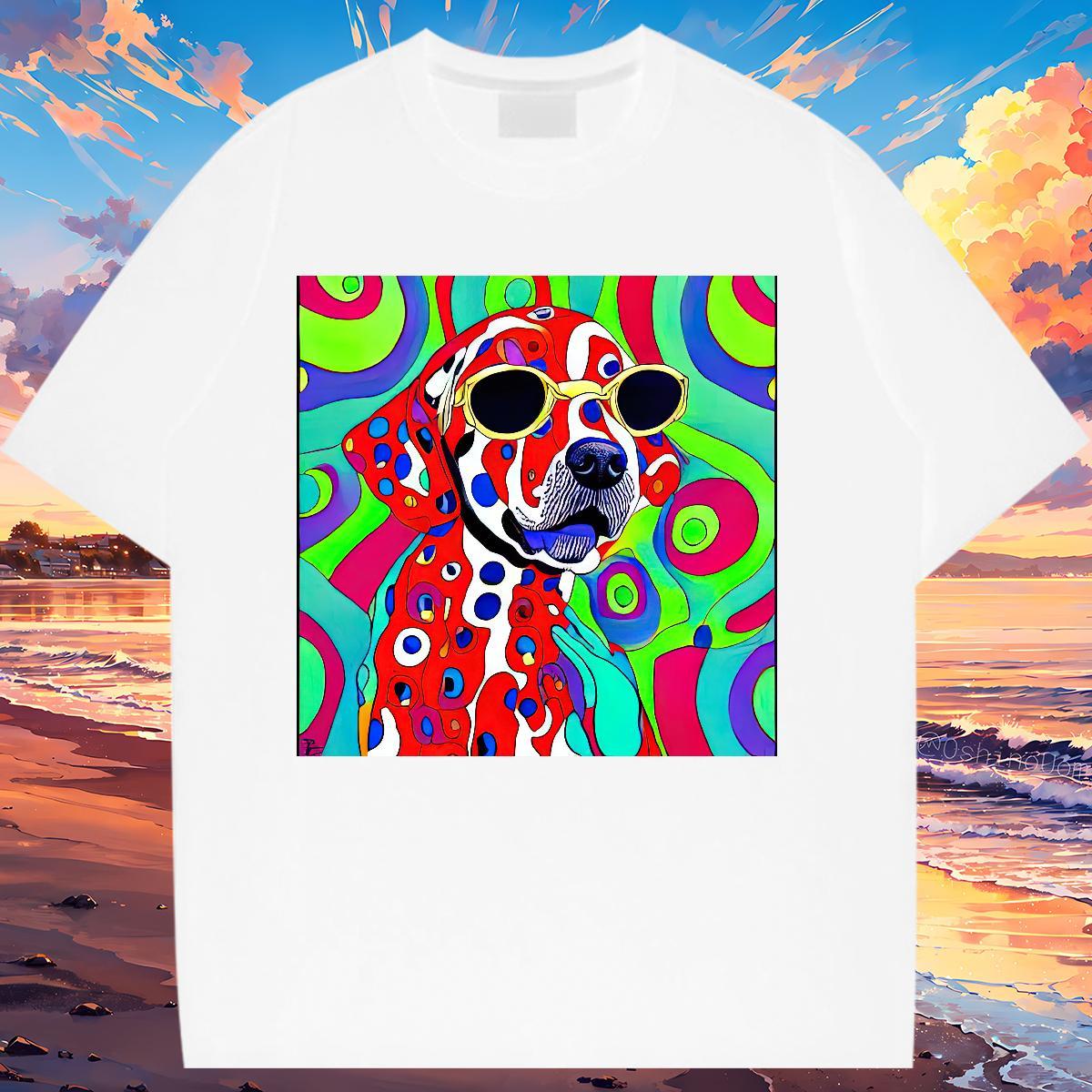 Lady Womens T Shirts Breathable Short Sleeve Women Tees Customized Print dog Casual Beach 230g Cotton DIY Tee Shirt