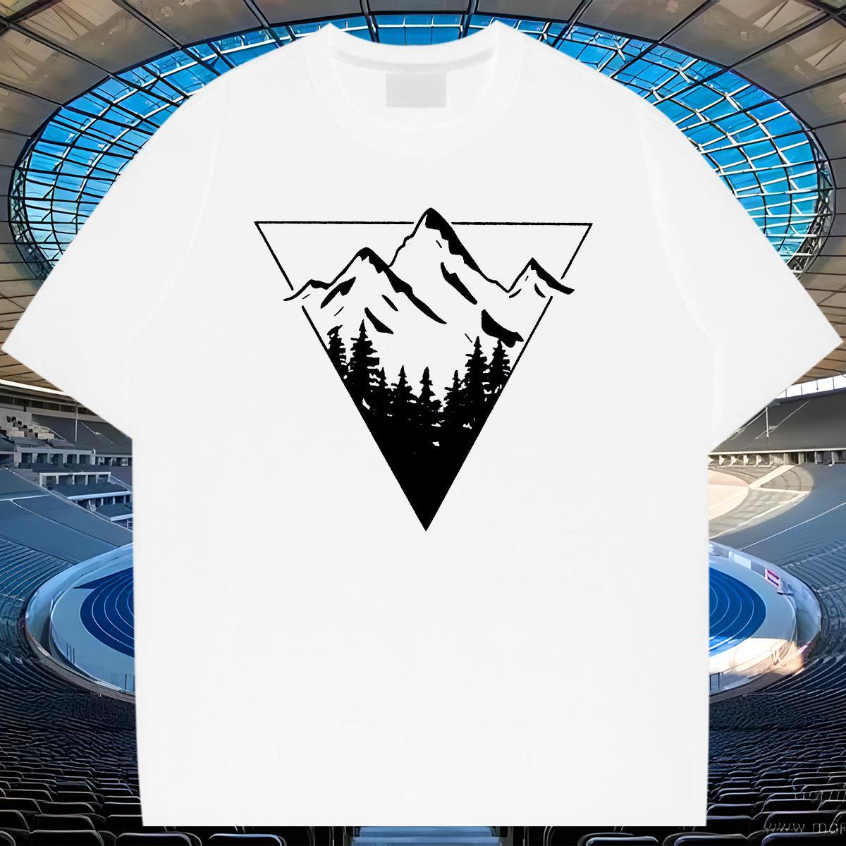 Loose Men Tops Tees 230g 100% Cotton Street wear Hip Hop mountains Floral Print Pure Cotton Fashion New T Shirts Men Top Tees